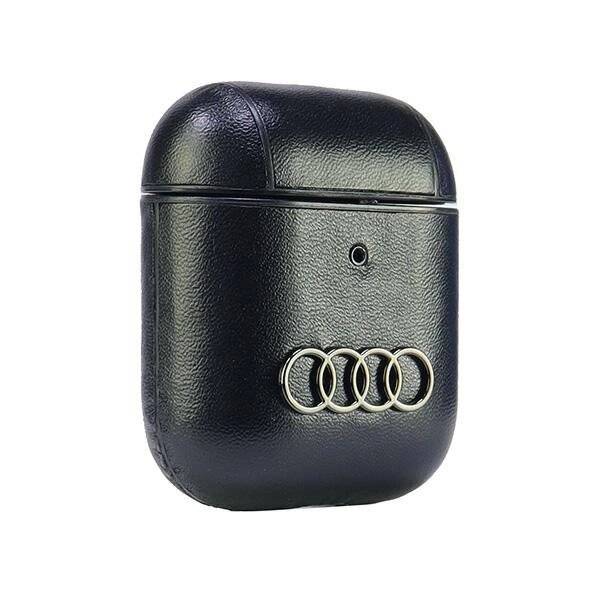Audi Lederhülle großem Logo AirPods 1/2 – Schwarz