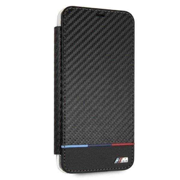 BMW Carbon Tricolor Stripe iPhone XS Max Hülle - Schwarz