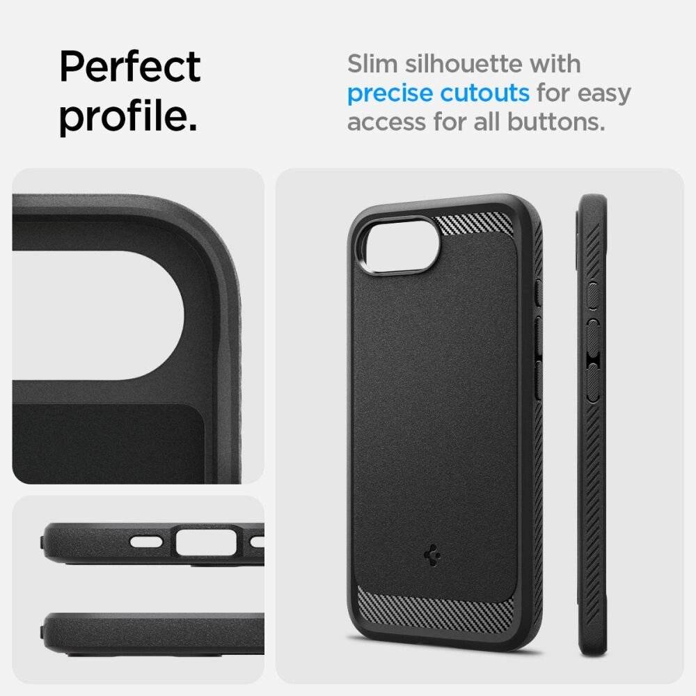 Spigen Rugged Armor MagSafe iPhone 16e Hülle - Schwarz
