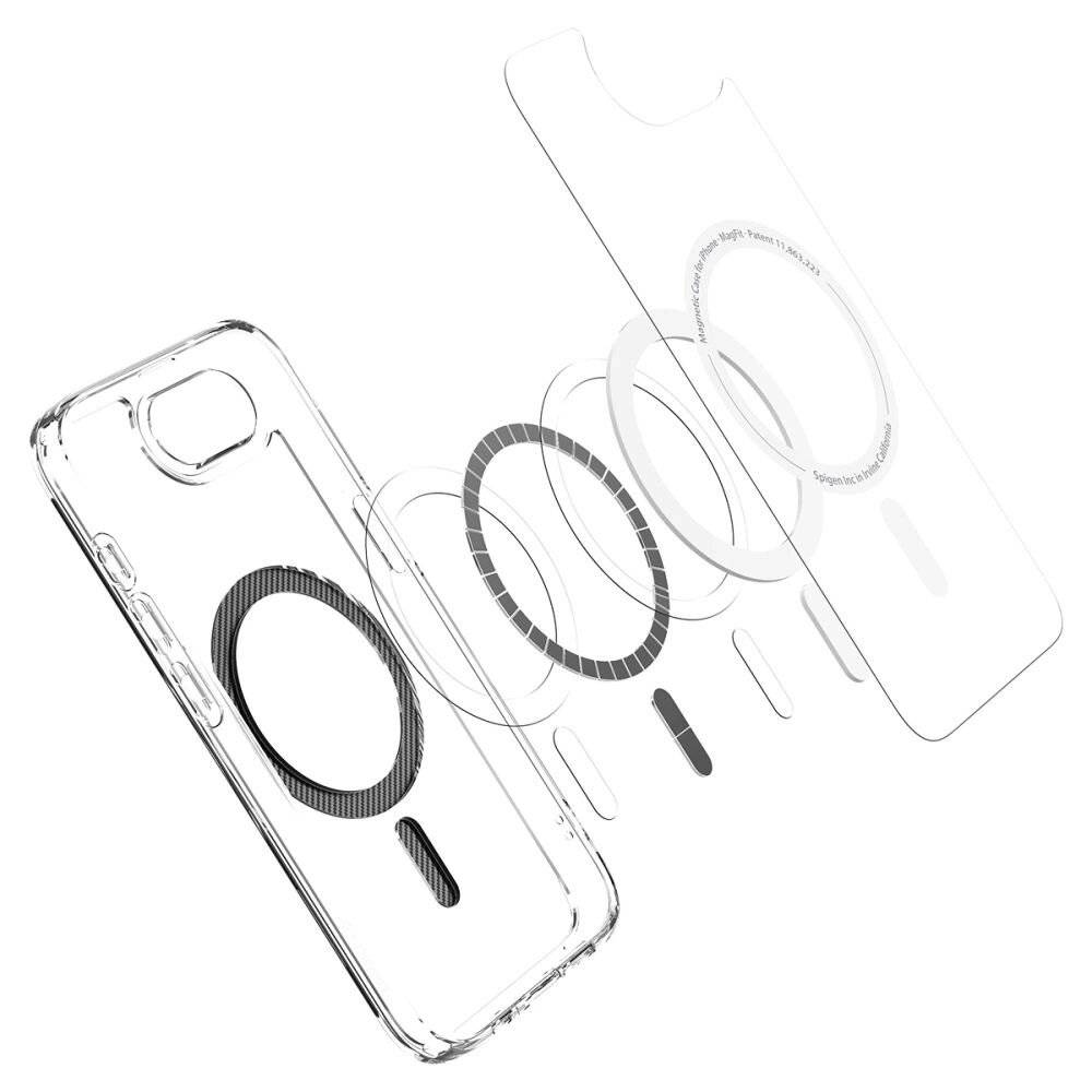 Spigen Ultra Hybrid MagSafe iPhone 16e Carbonfaser Hülle - Durchsichtig