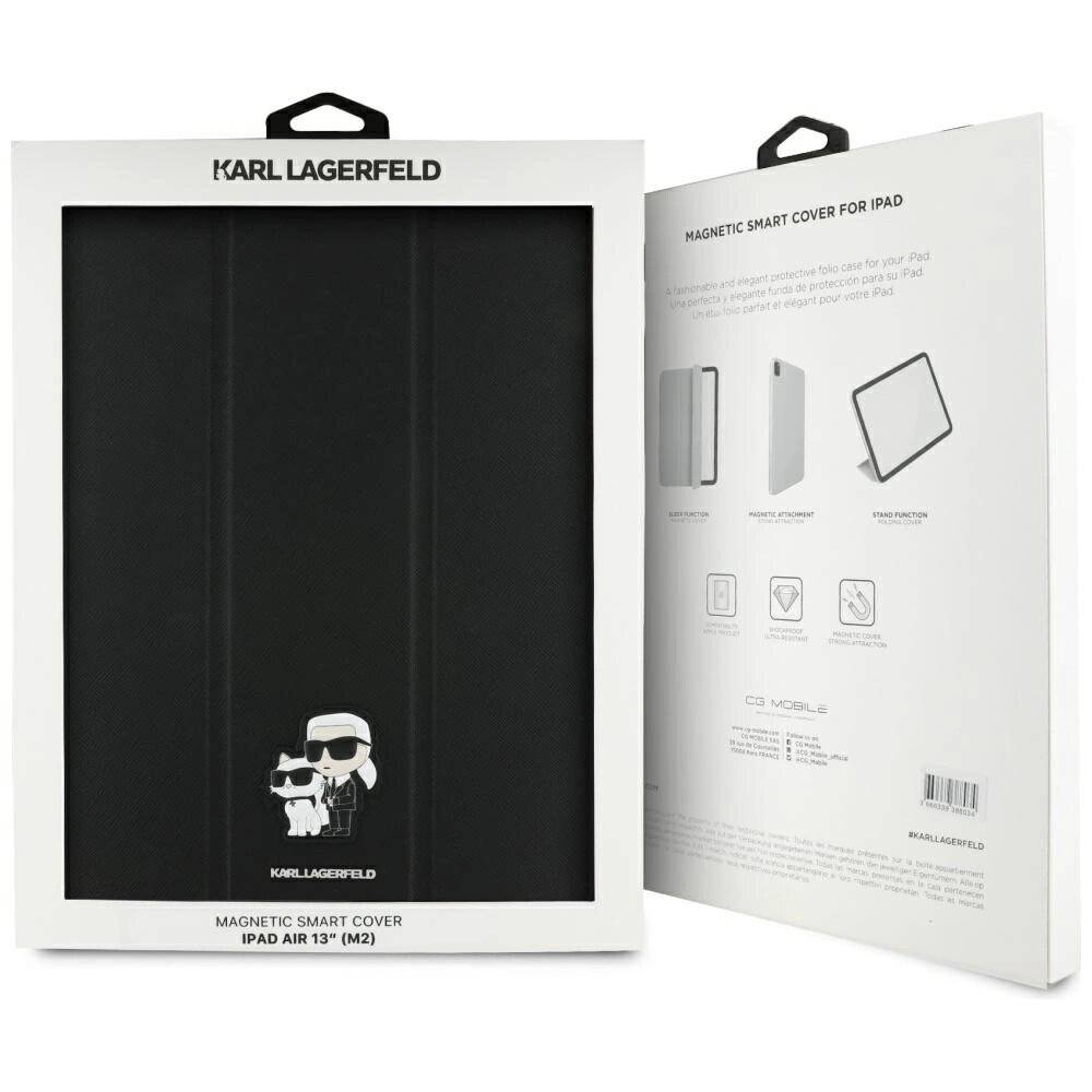 Karl Lagerfeld Saffiano Magnetische & Choupette iPad Air 13″ 2024 Buchcover-Hülle - Schwarz