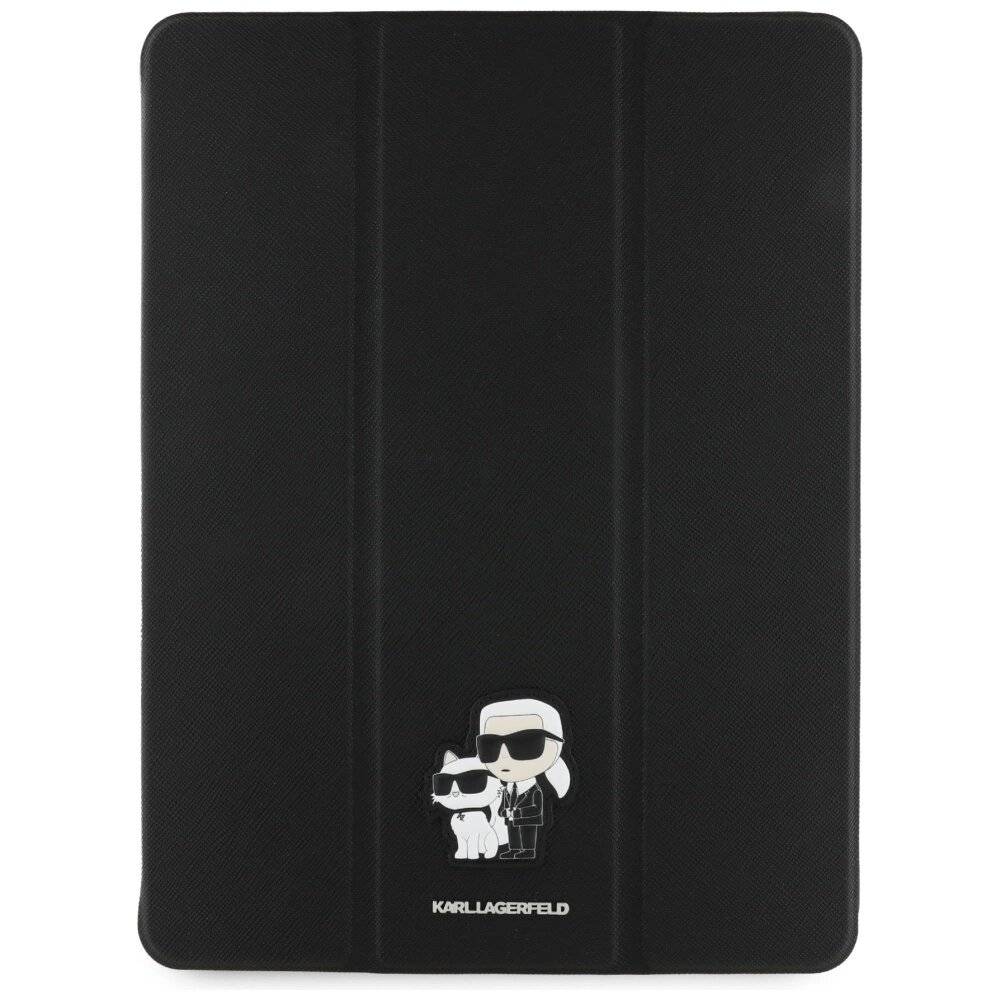 Karl Lagerfeld Saffiano Magnetische & Choupette iPad Air 13″ 2024 Buchcover-Hülle - Schwarz