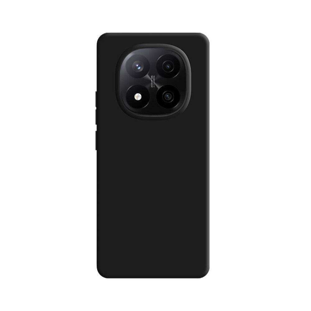 Ein elegantes schwarzes Smartphone-Hülle mit vier Kameraausschnitten auf der Rückseite, entworfen für ein modernes Telefonmodell.