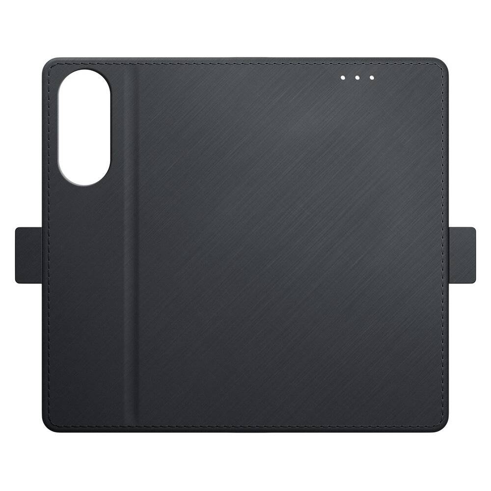 Ein schwarzes, quadratisches kabelloses Ladegerät mit einem abgerundeten Eckbereich für die Geräteablage. Drei kleine Anzeigelichter sind sichtbar.