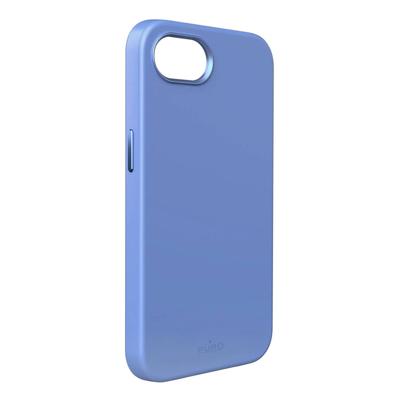 Puro Liquid Silicon Cover „ICON MAG PRO“ Magsafe, Metalltasten Kameraring iPhone 16E, blau