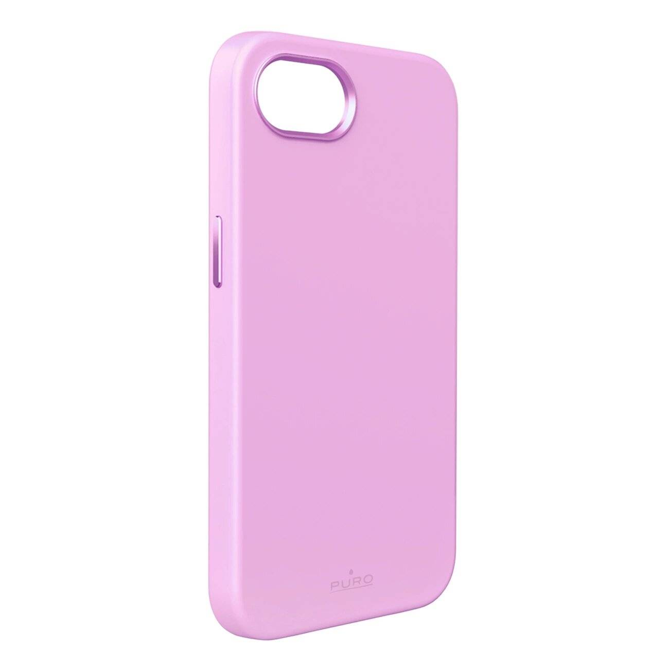 Puro Liquid Silicon Cover „ICON MAG PRO“ Magsafe, Metalltasten Kameraring iPhone 16E, pink