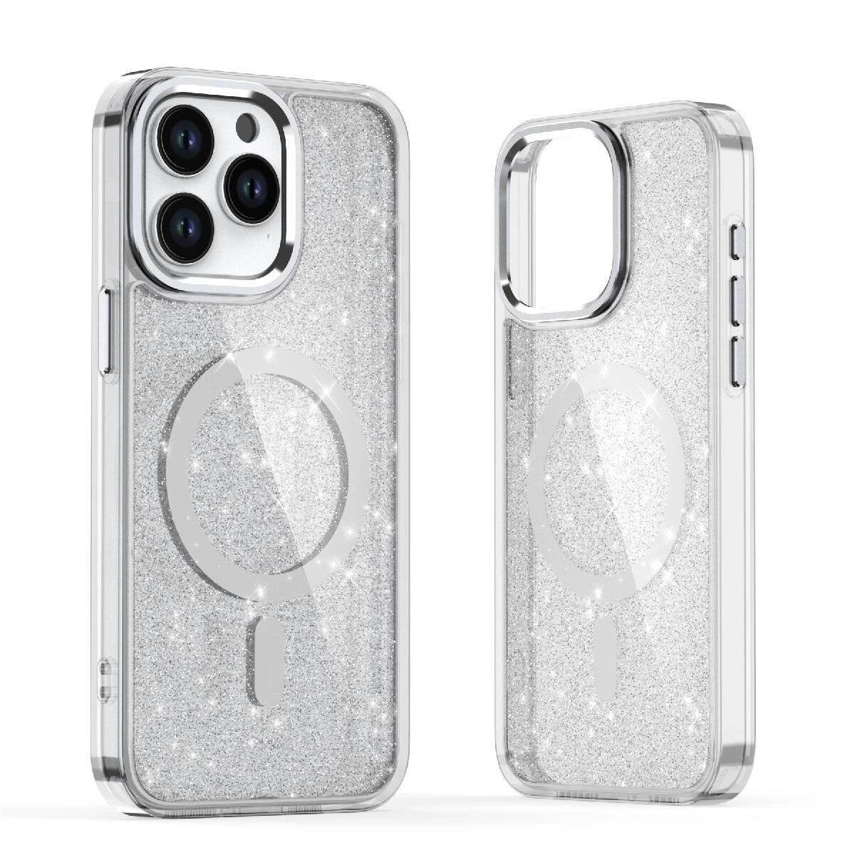 Glitter Case MagSafe iPhone 16e - Weiß
