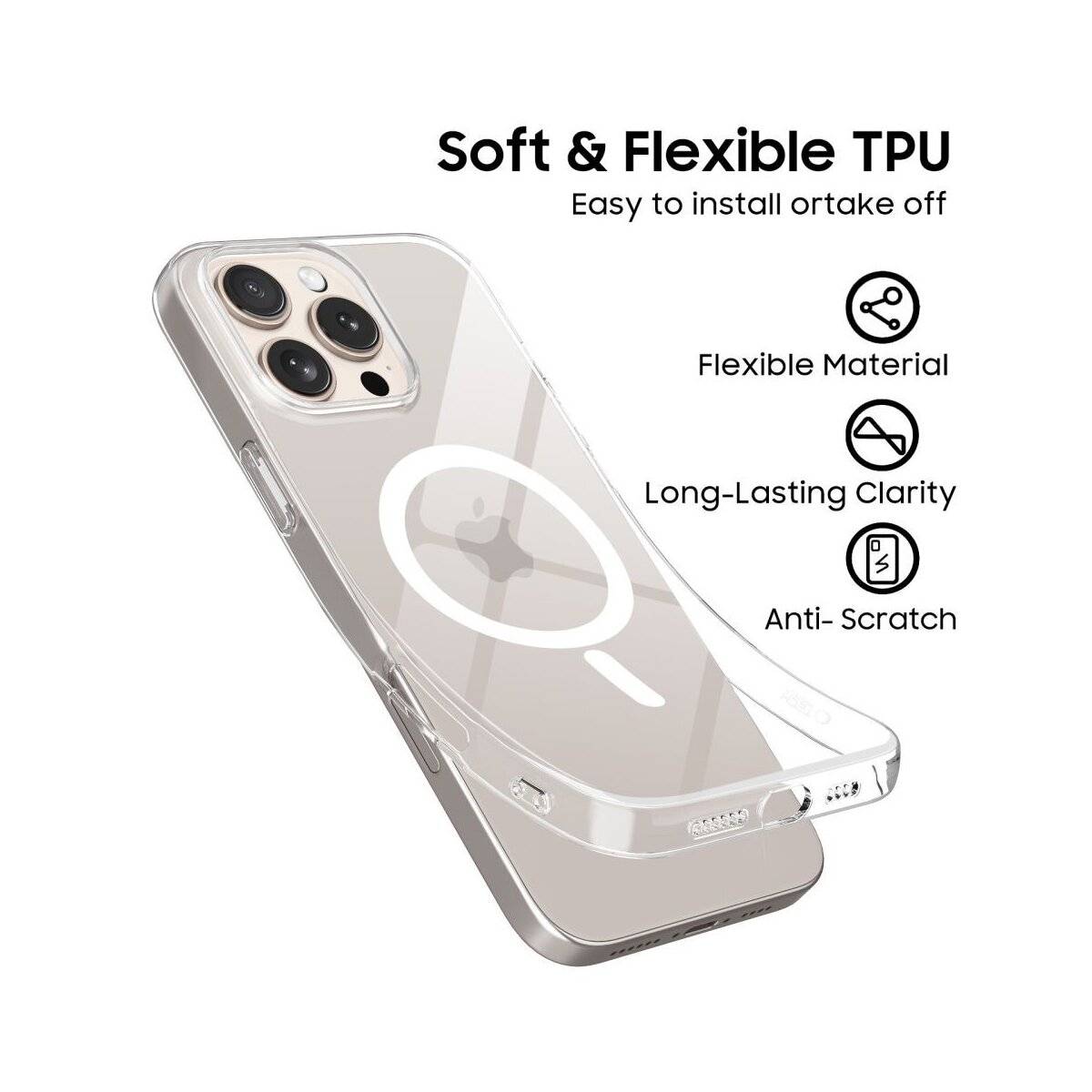Tech-Protect FlexAir MagSafe iPhone 16e Hülle - Durchsichtig