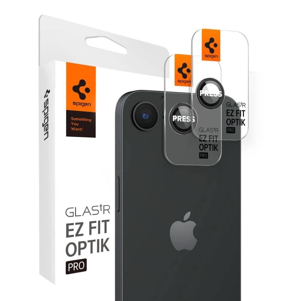 Spigen Optik Pro GLAS.TR "Ez Fit" Kamera-Cover 2er-Pack iPhone 16e - Schwarz