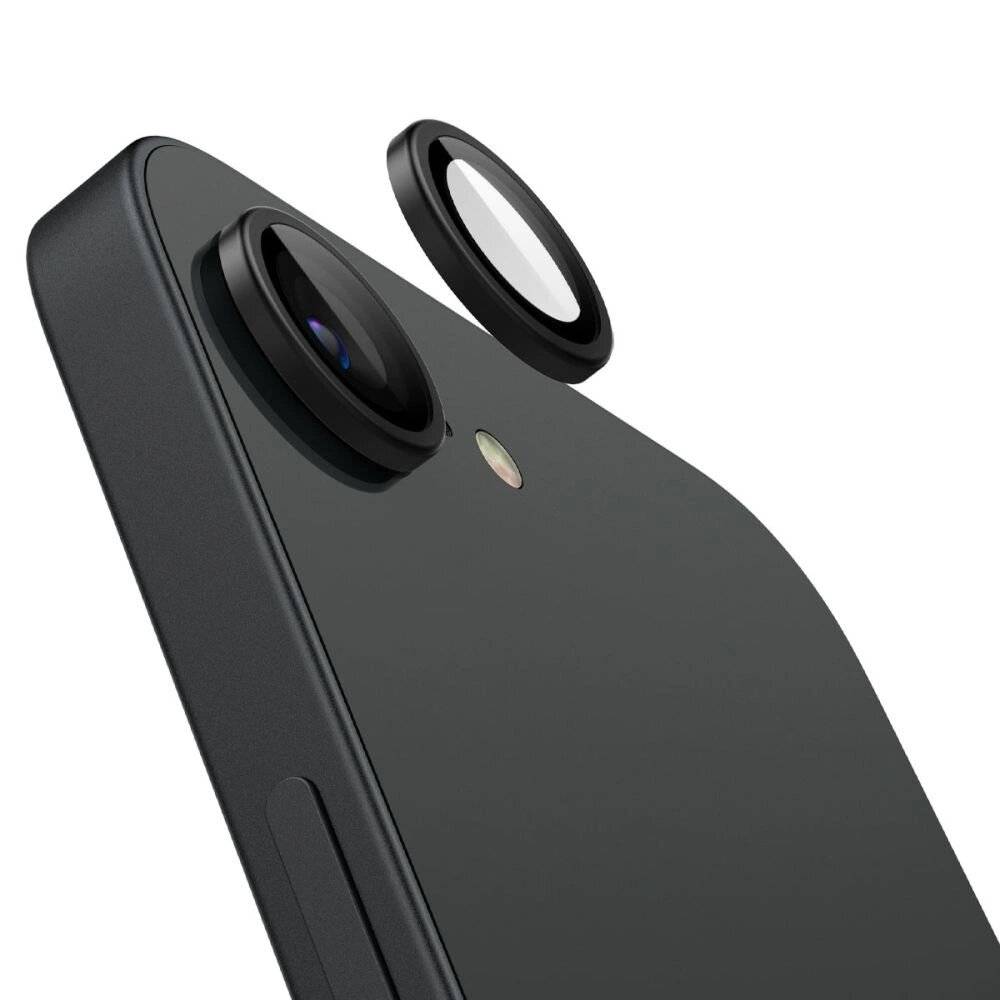 Spigen Optik Pro GLAS.TR "Ez Fit" Kamera-Cover 2er-Pack iPhone 16e - Schwarz