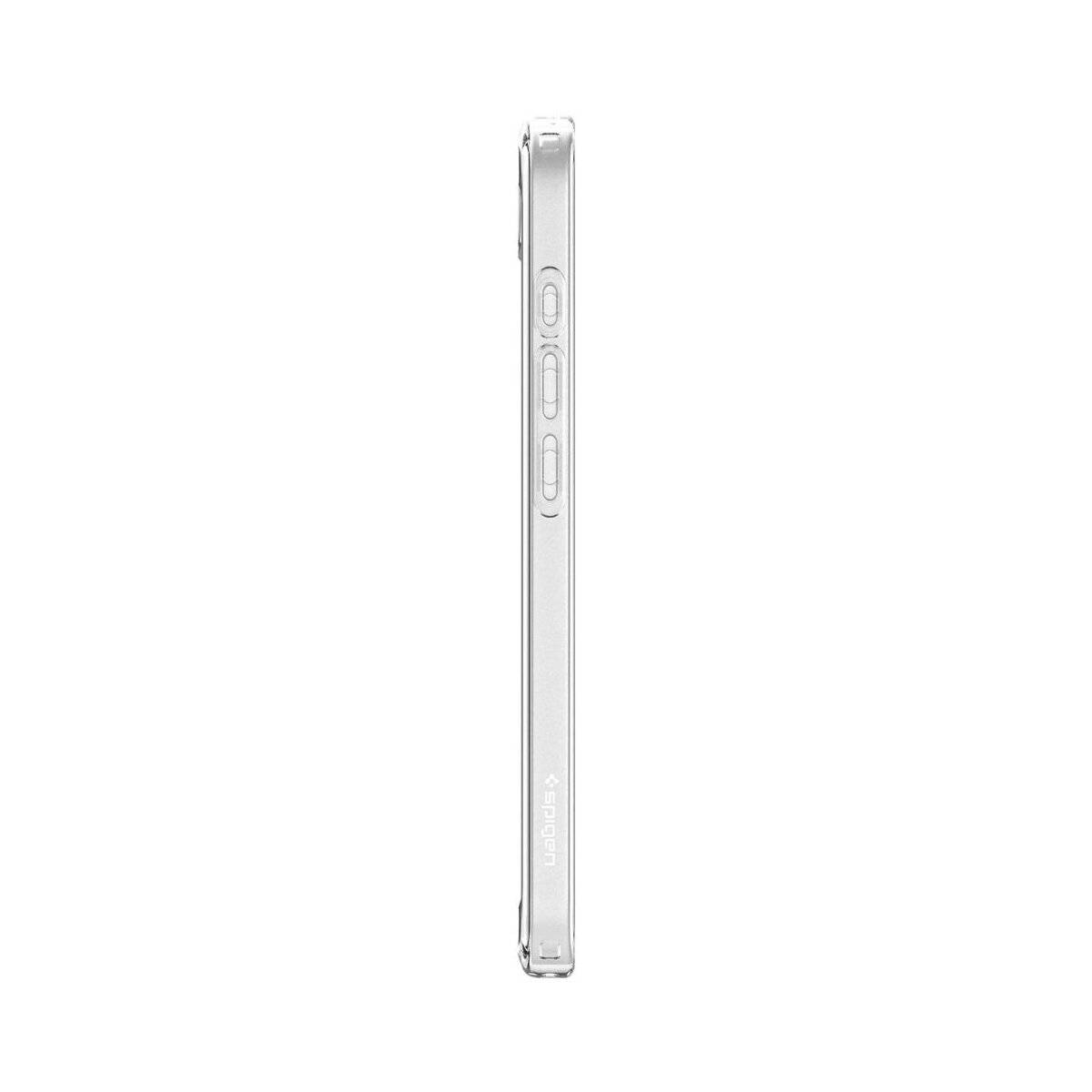 Ein dünnes, silbernes Smartphone von der Seite betrachtet, das minimale Einfassungen und Seitentasten zeigt.
