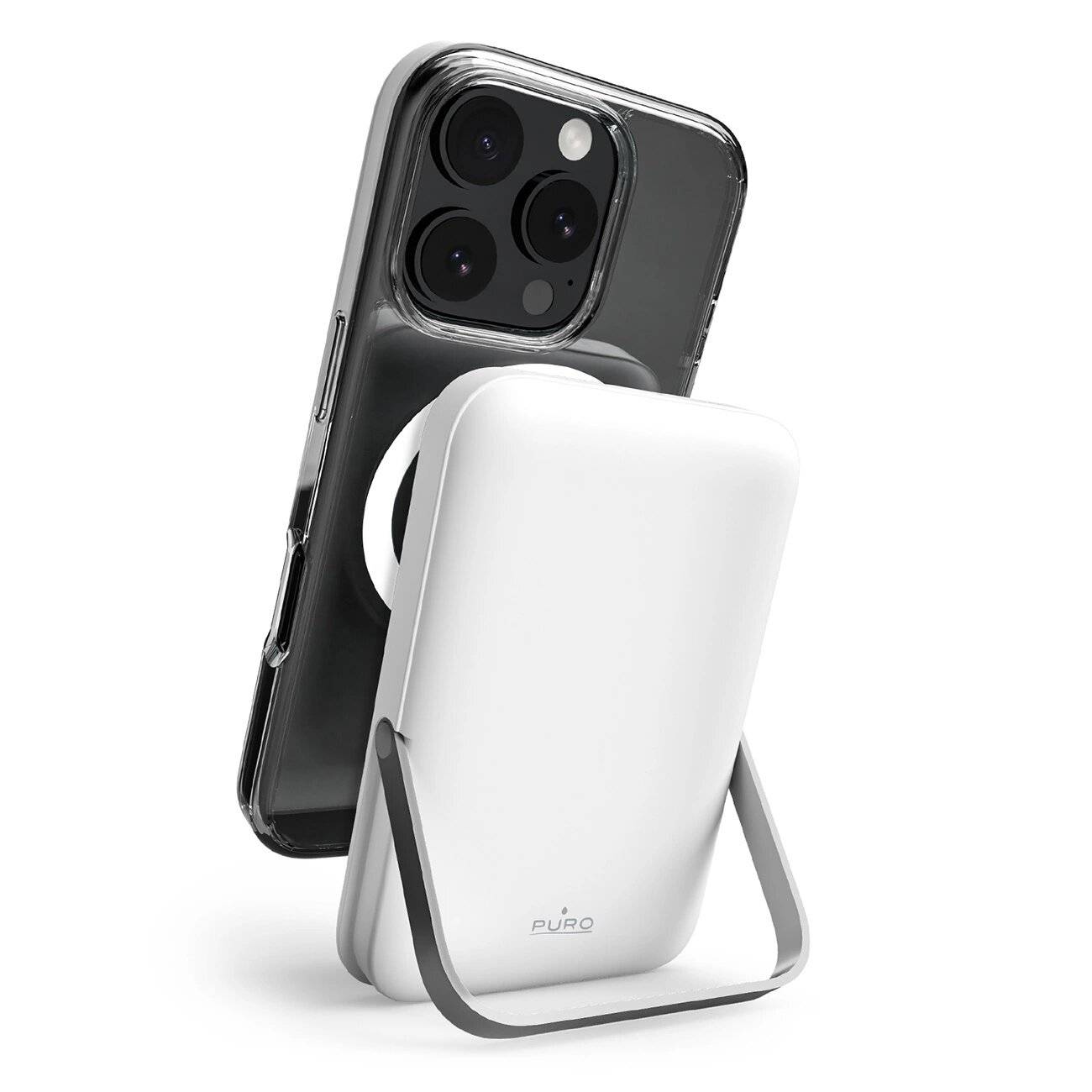 Puro 10000mAh MagSafe Wireless Power Bank Aluminiumständer - Weiß