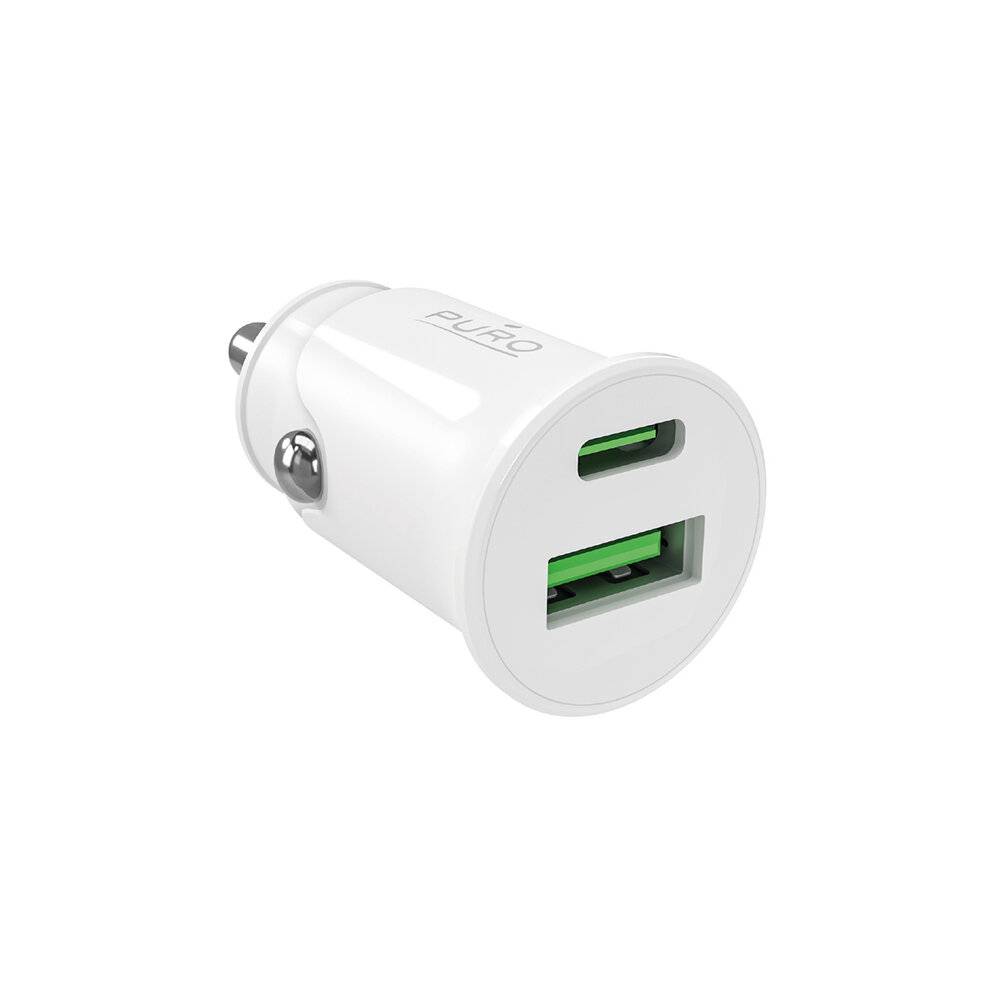 Puro Pro Lite Autoladegerät 1x USB-A + USB-C Power Delivery 20W - Weiß