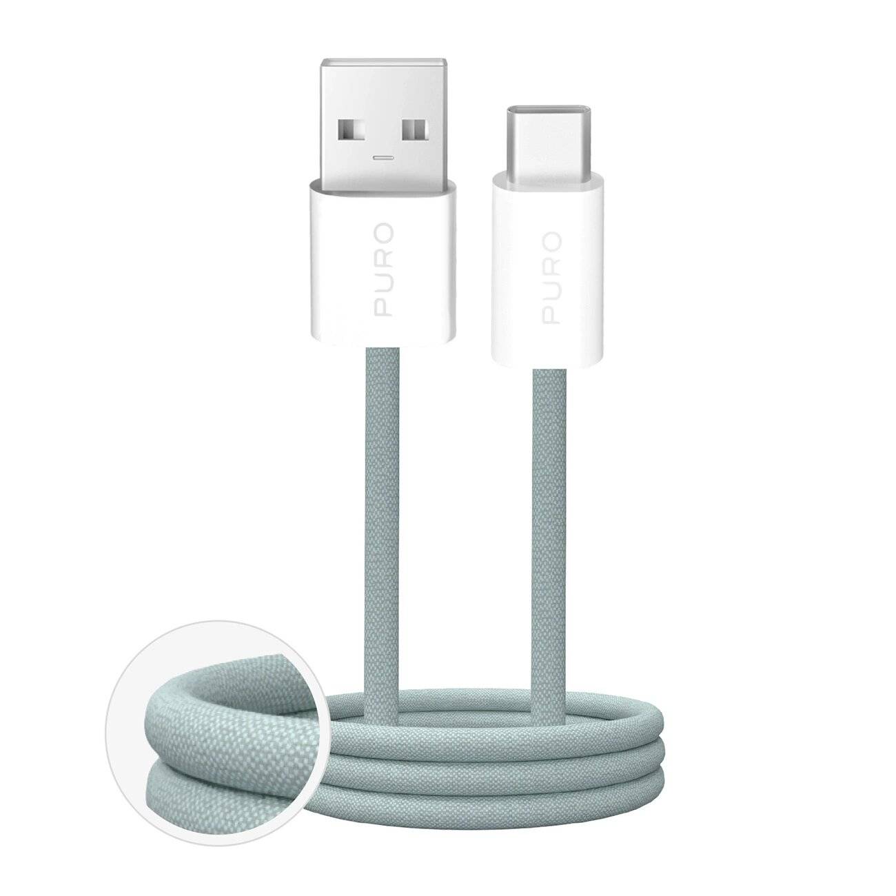 Puro Fabrik 2.0 10W USB-A - USB-C Geflochtenes Kabel 1,5m Grün