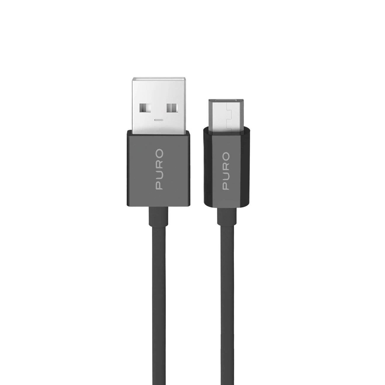 Puro 12W TPE USB-A - microUSB 2m Kabel Schwarz