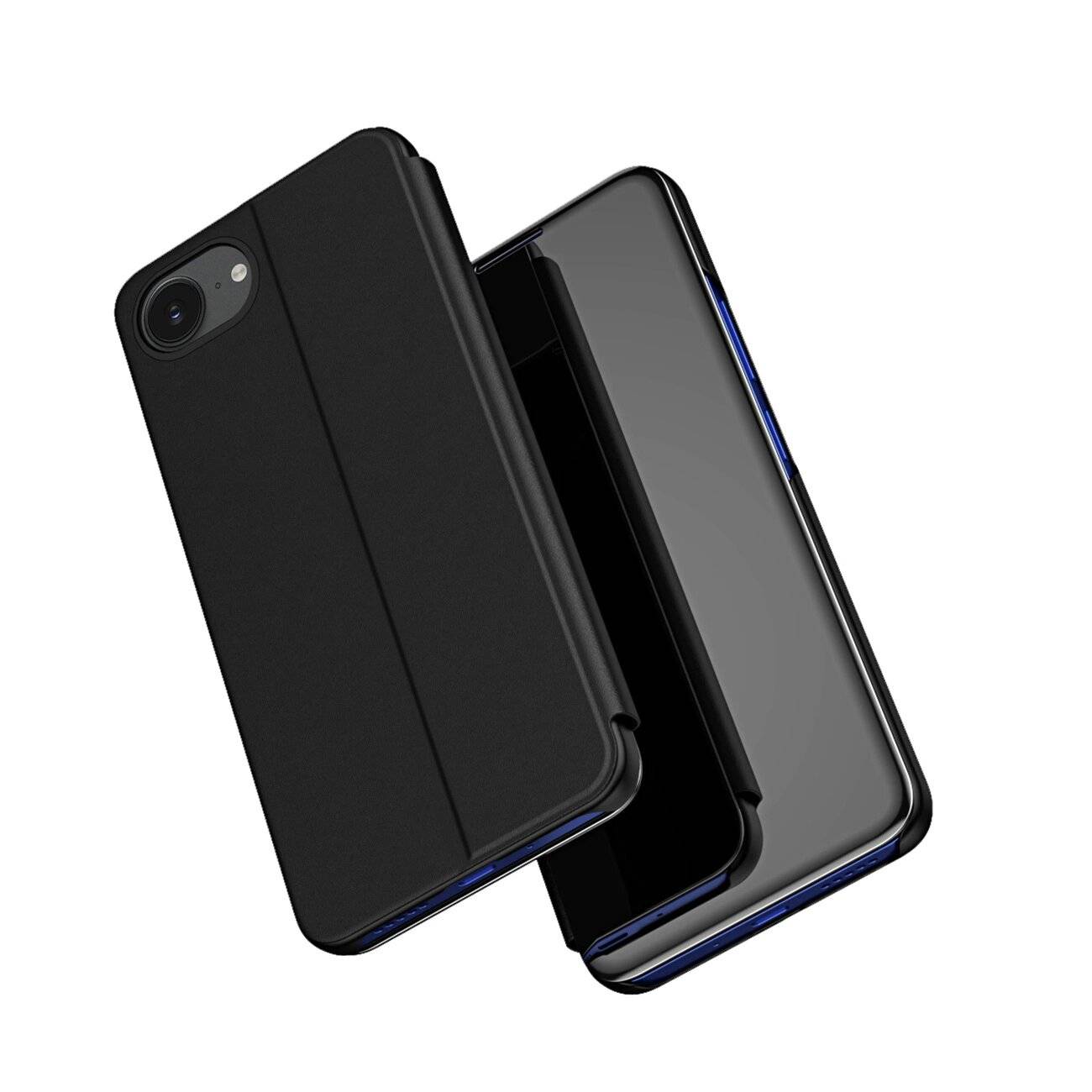 Clear View Case iPhone 16e Flip Cover - Schwarz