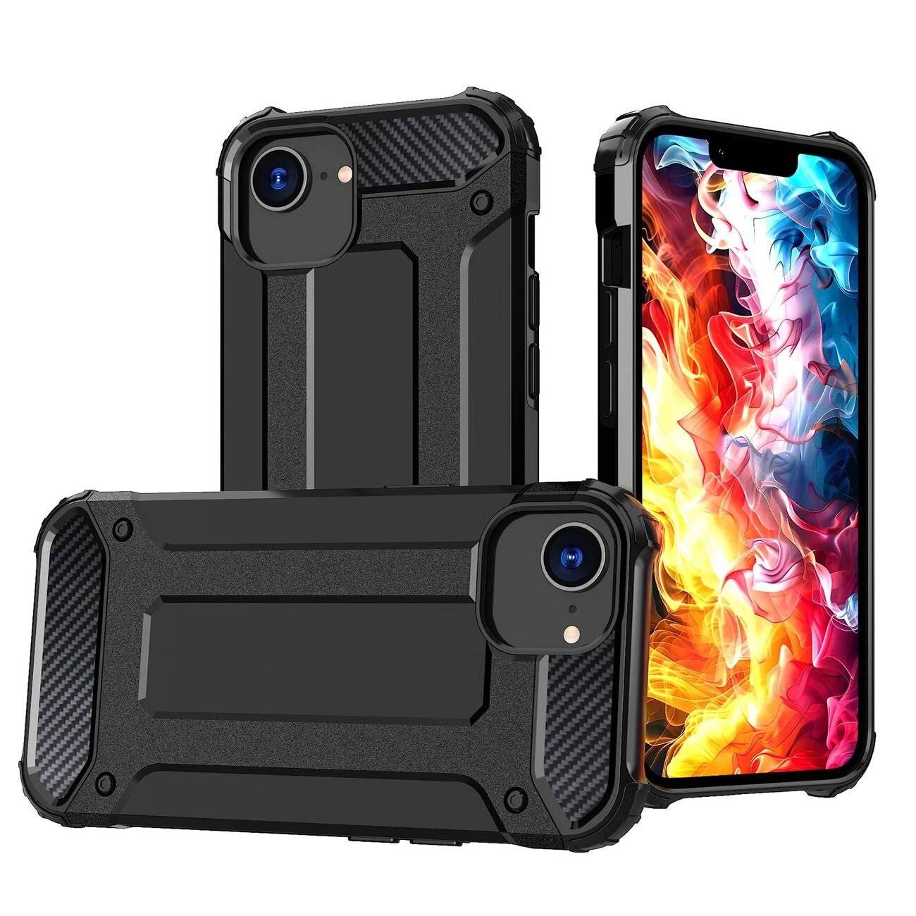 Hybrid Armor Case iPhone 16e - Schwarz