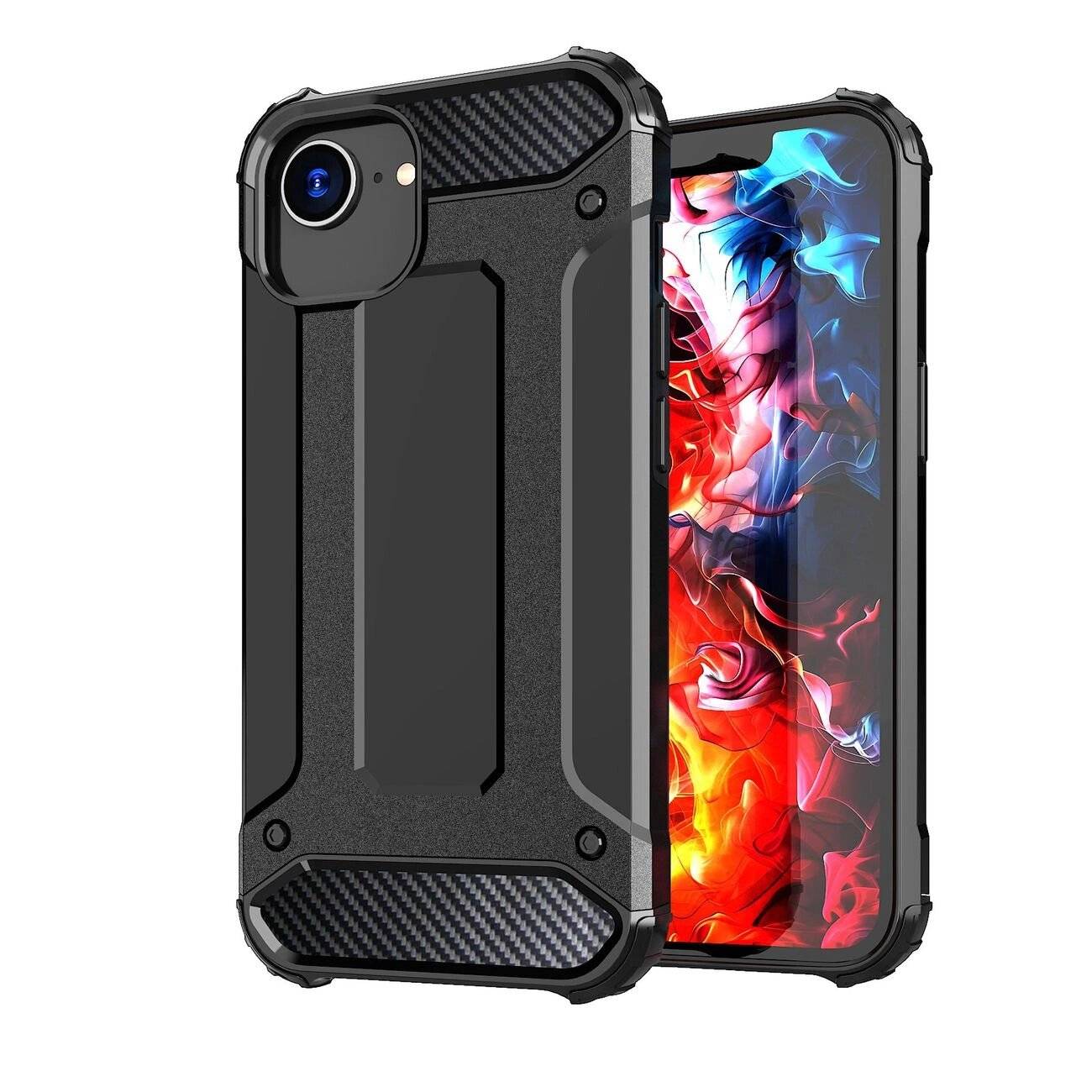Hybrid Armor Case iPhone 16e - Schwarz