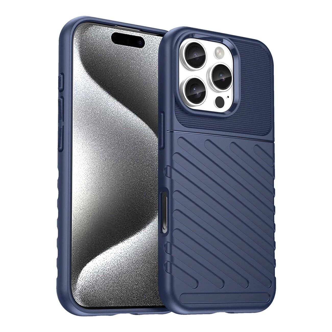 Thunder Case iPhone 16e Silikon Panzerhülle - Blau