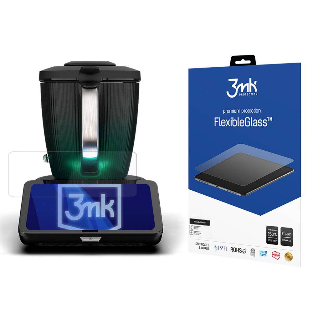 Ein Smartphone mit einem leuchtenden grünen Licht ruht auf einer ebenen Fläche. Daneben wird die Verpackung eines 