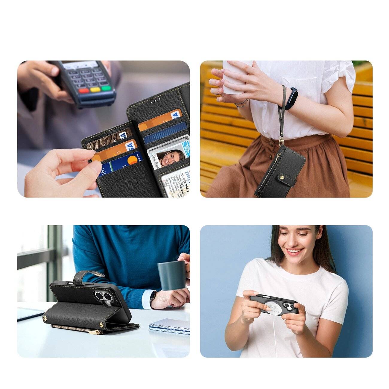 Dux Ducis Lawa Lederhülle iPhone 16 - Schwarz