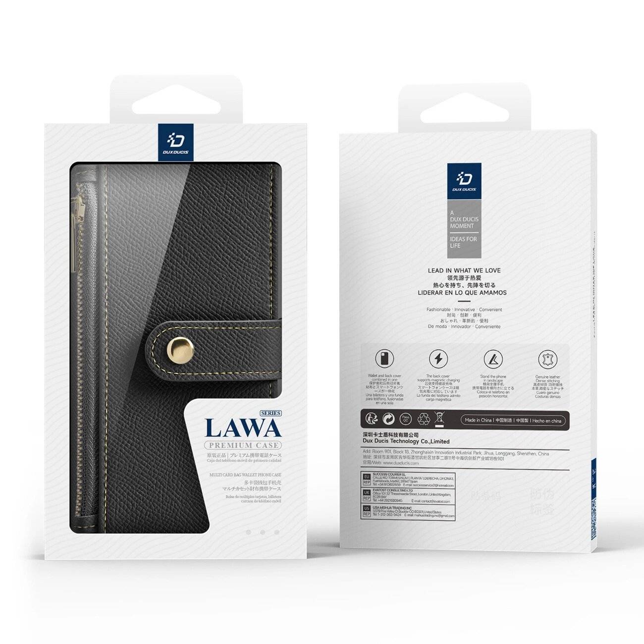 Dux Ducis Lawa Lederhülle iPhone 16 Pro - Schwarz