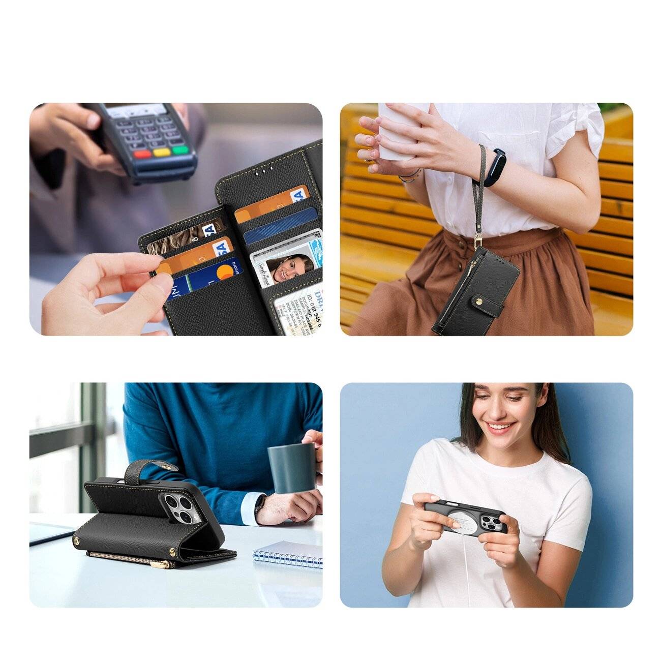 Dux Ducis Lawa Lederhülle iPhone 16 Pro Max - Schwarz