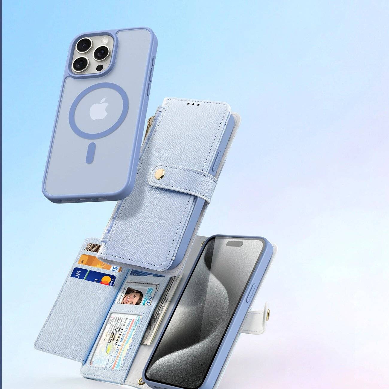 Dux Ducis Lawa Lederhülle iPhone 15 - Blau