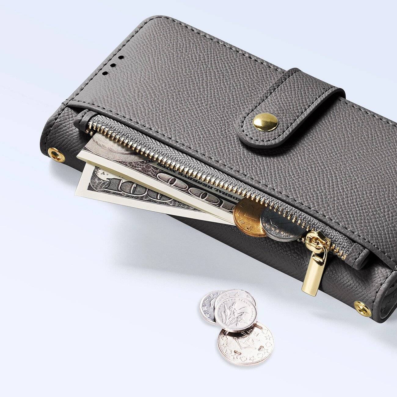 Dux Ducis Lawa Lederhülle iPhone 15 Pro Max - Grau