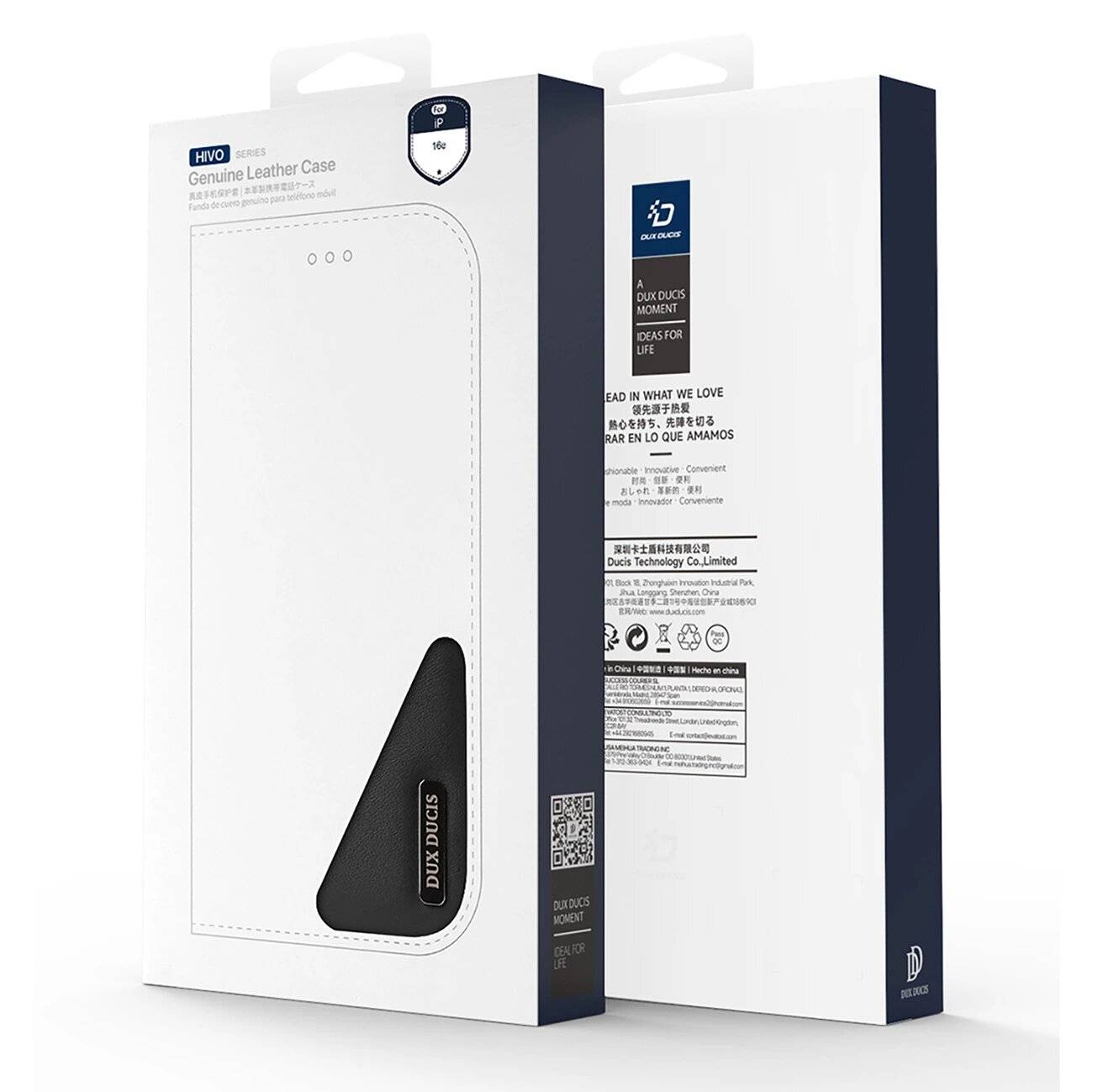 Dux Ducis Hivo iPhone 16e Hülle Klappdeckel RFID-Schutz - Schwarz