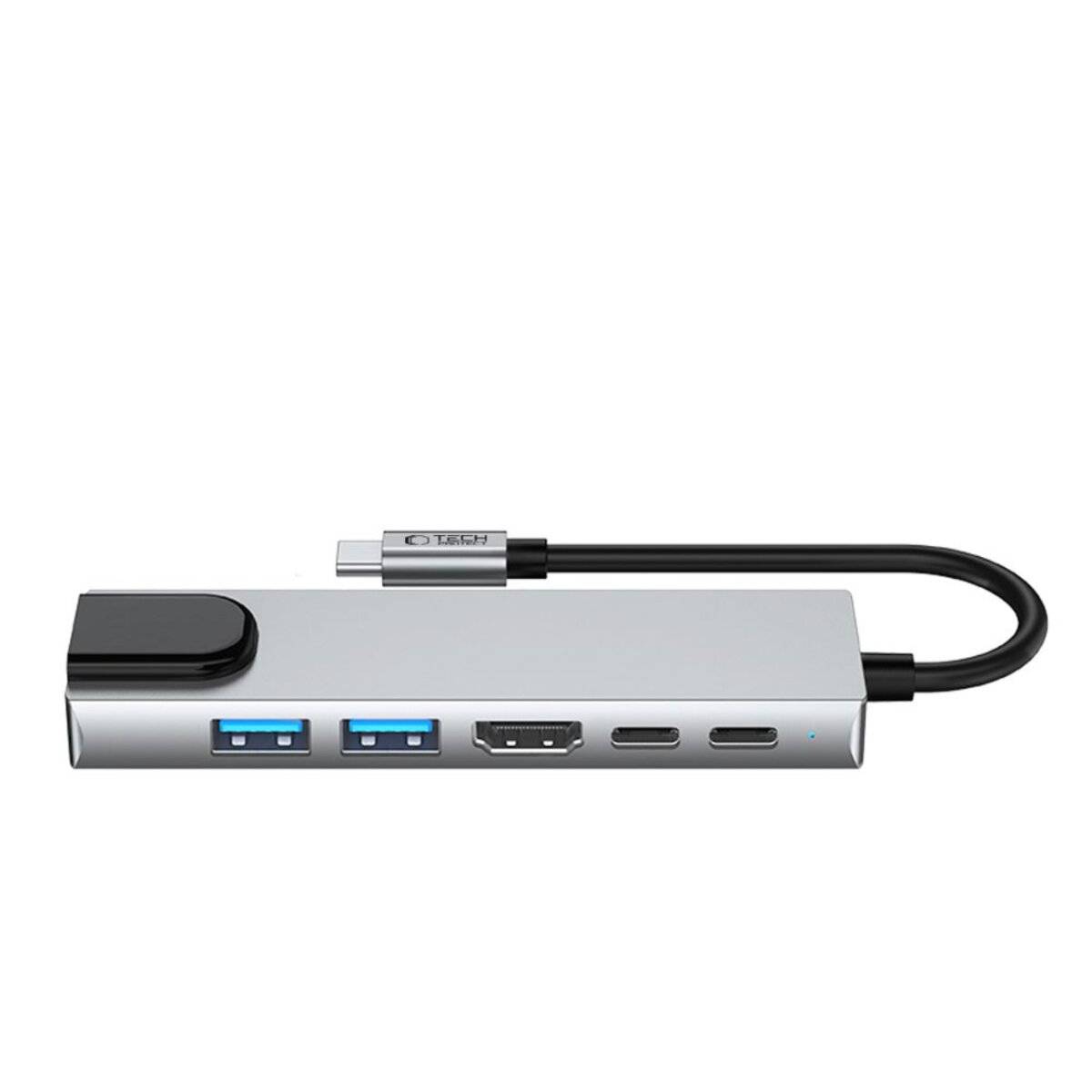 Tech-Protect HB02 HUB Adapter 6in1 USB-C + USB2.0 USB3.0 HDMI 4K 30Hz RJ45 PD100W - grau