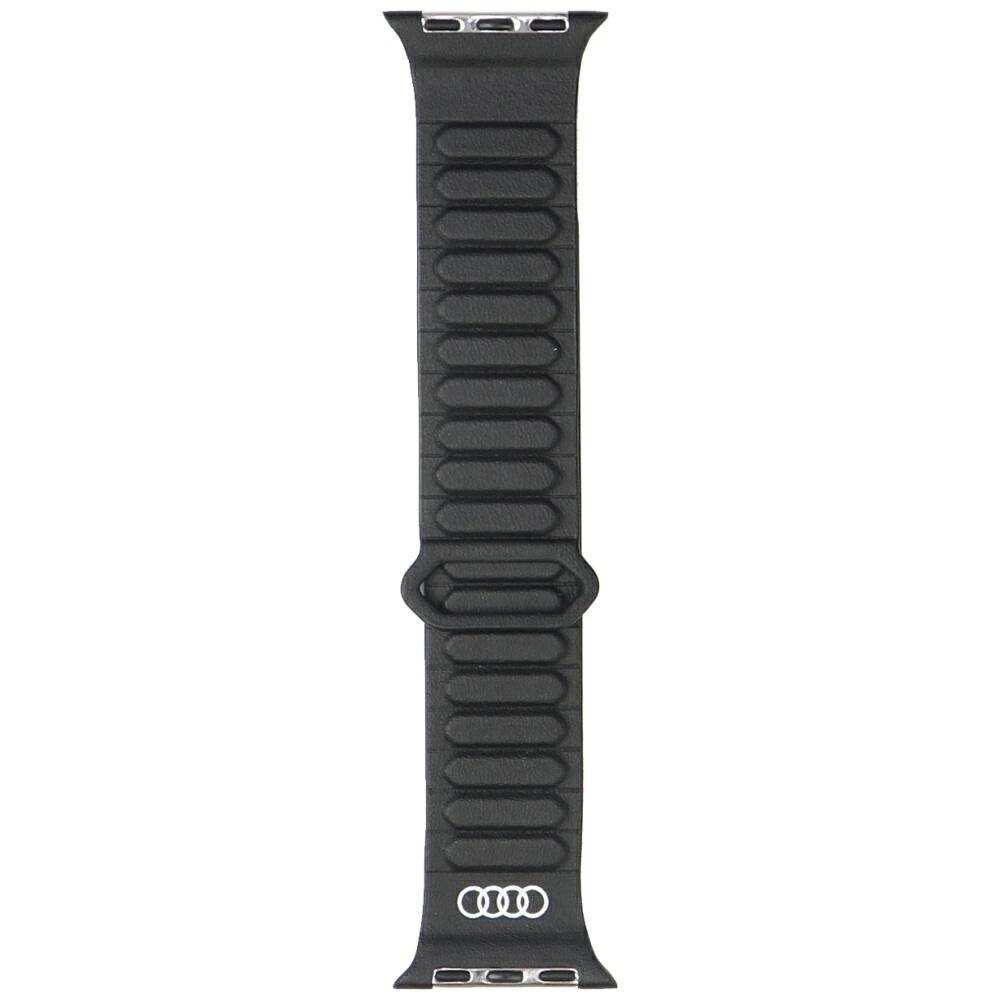 Audi Logo Kunstleder Magnetringarmband Apple Watch 40 / 41 42 mm - Schwarz
