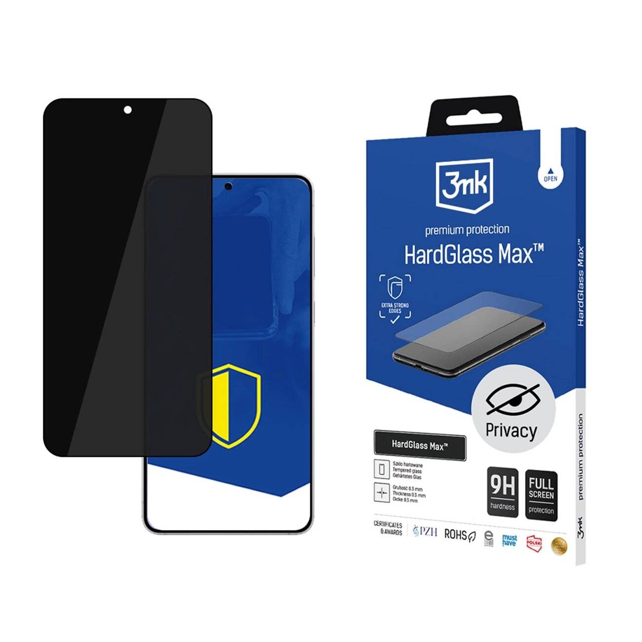 3mk HardGlass Max Privacy Schwarzes Sichtschutzglas Samsung Galaxy S25 Edge