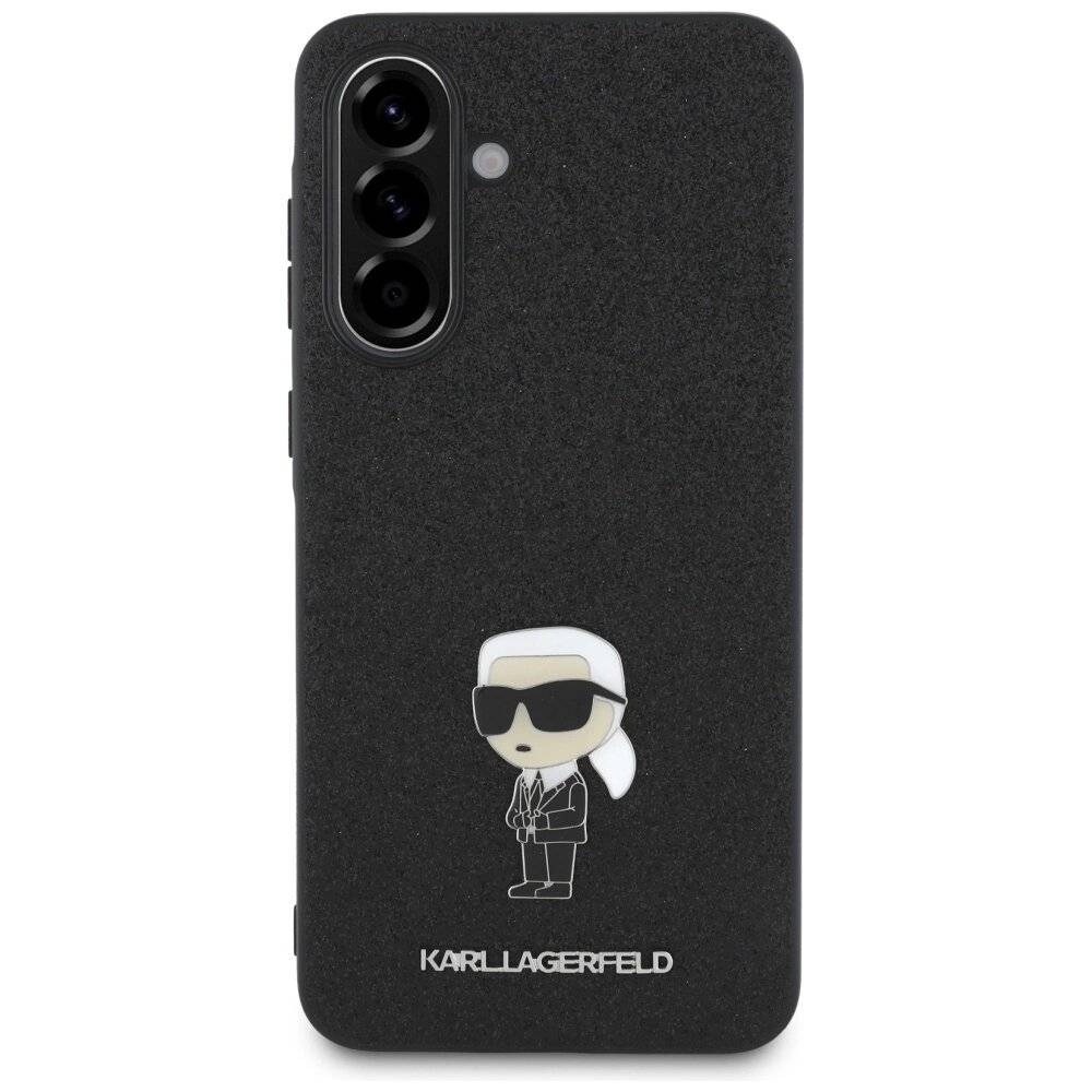 Karl Lagerfeld Fixed Glitter Ikonik Logo Metal Pin Case Samsung Galaxy A36 - Schwarz