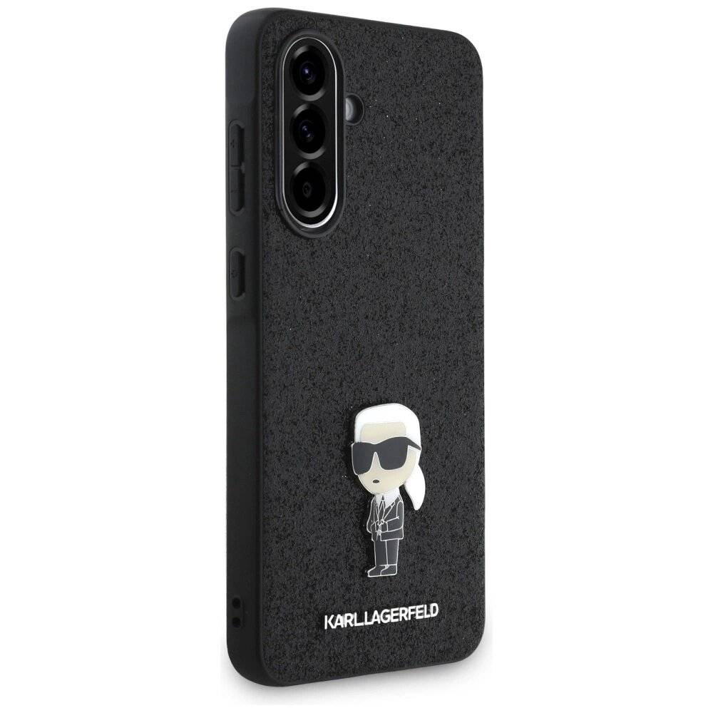 Karl Lagerfeld Fixed Glitter Ikonik Logo Metal Pin Case Samsung Galaxy A36 - Schwarz