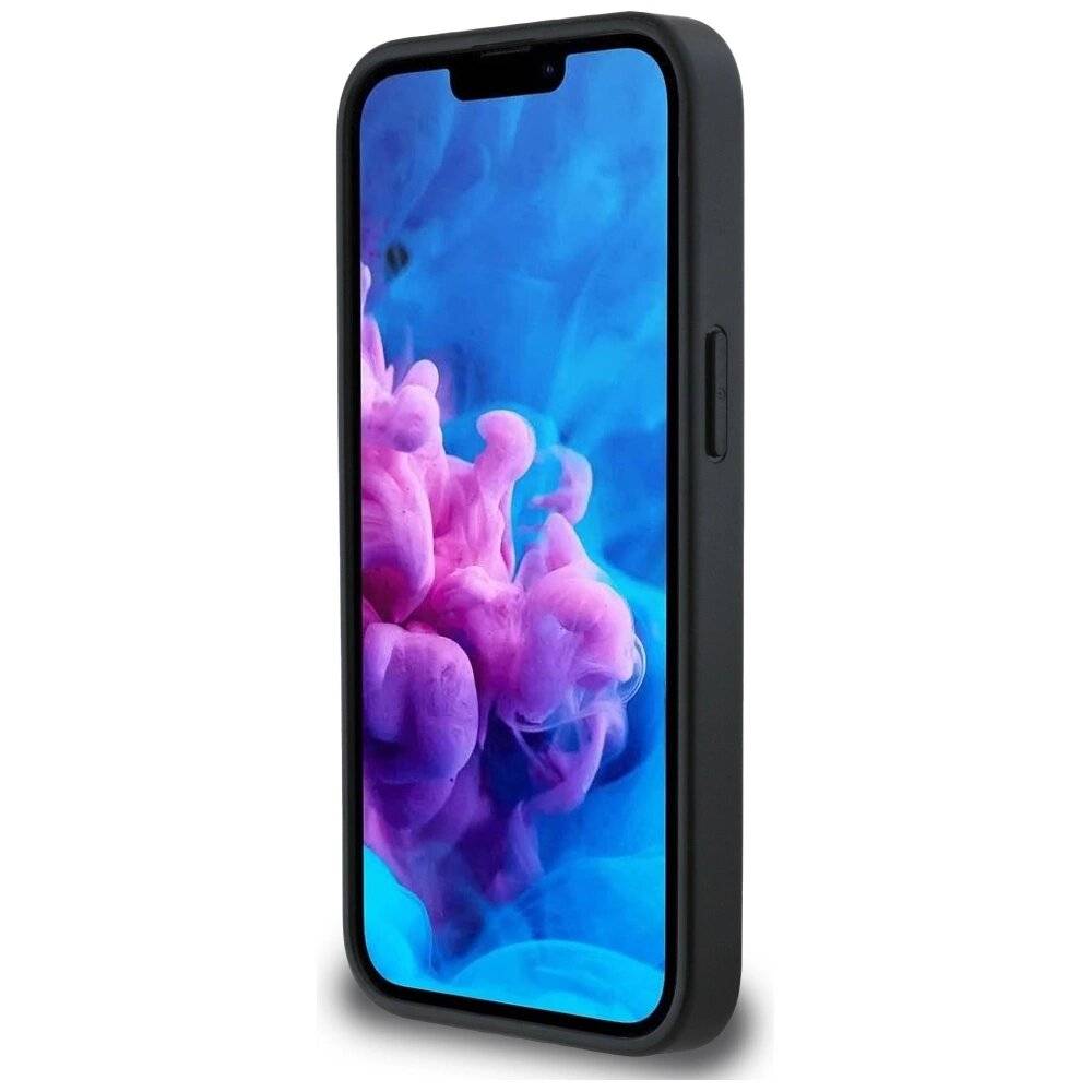 Karl Lagerfeld iPhone 16e Hülle Monogramm-Karl-Kopf-Anstecker - Schwarz