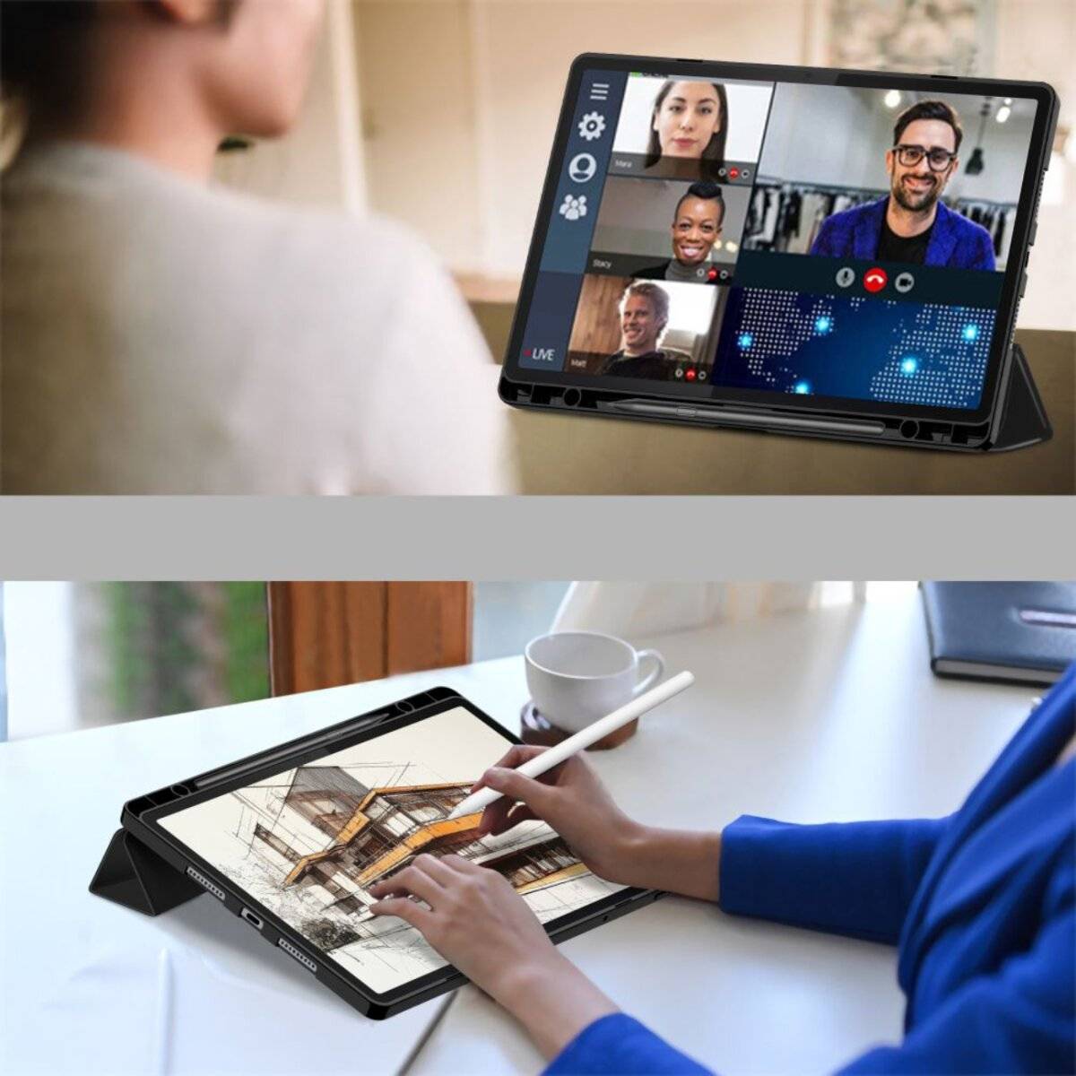 Tech-Protect SC Stiftetui Lenovo Idea Tab Pro / MT 12.7 TB-373, Schwarz