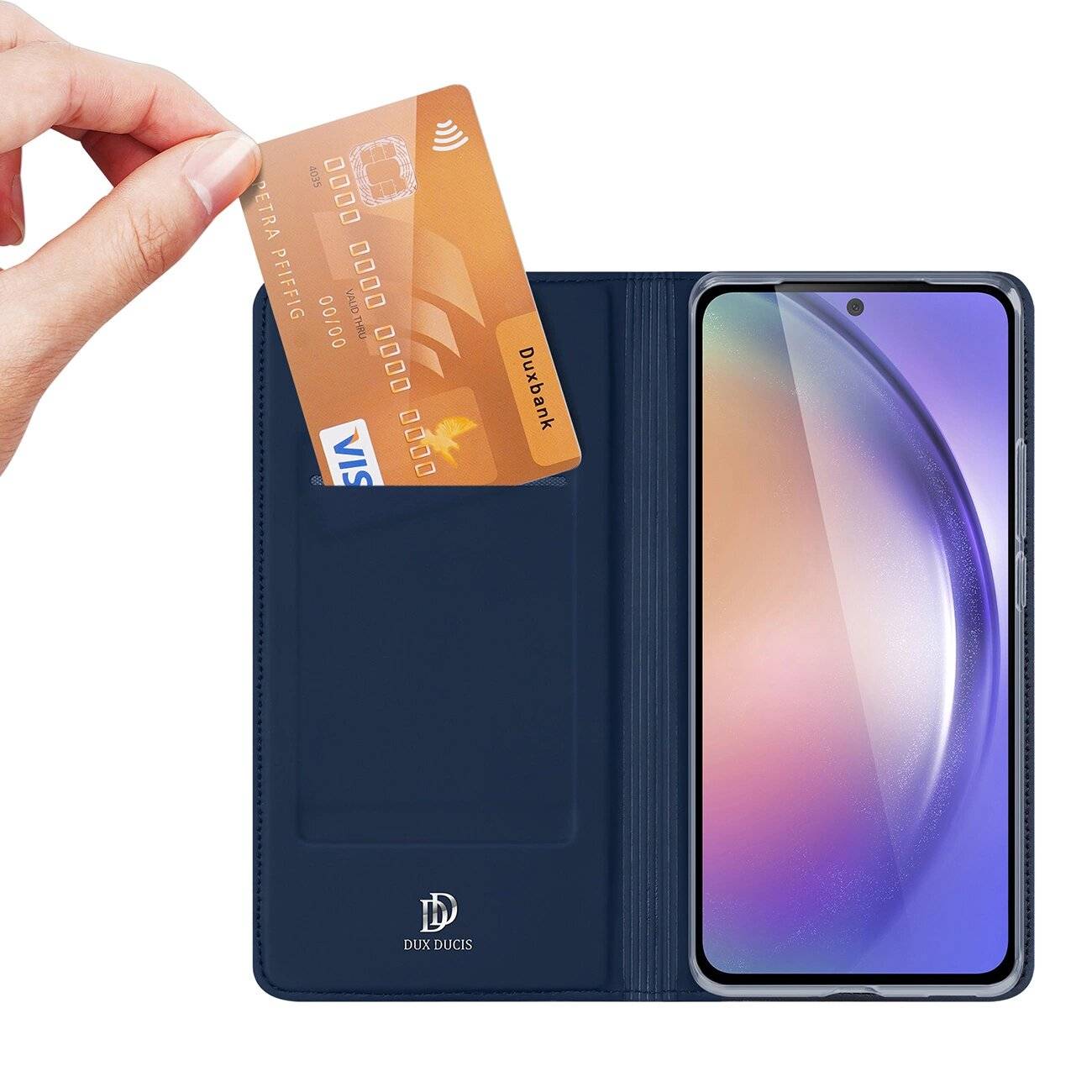 Dux Ducis Skin Pro Hülle Samsung Galaxy A55 5G Klappdeckel Kartenfach - Blau