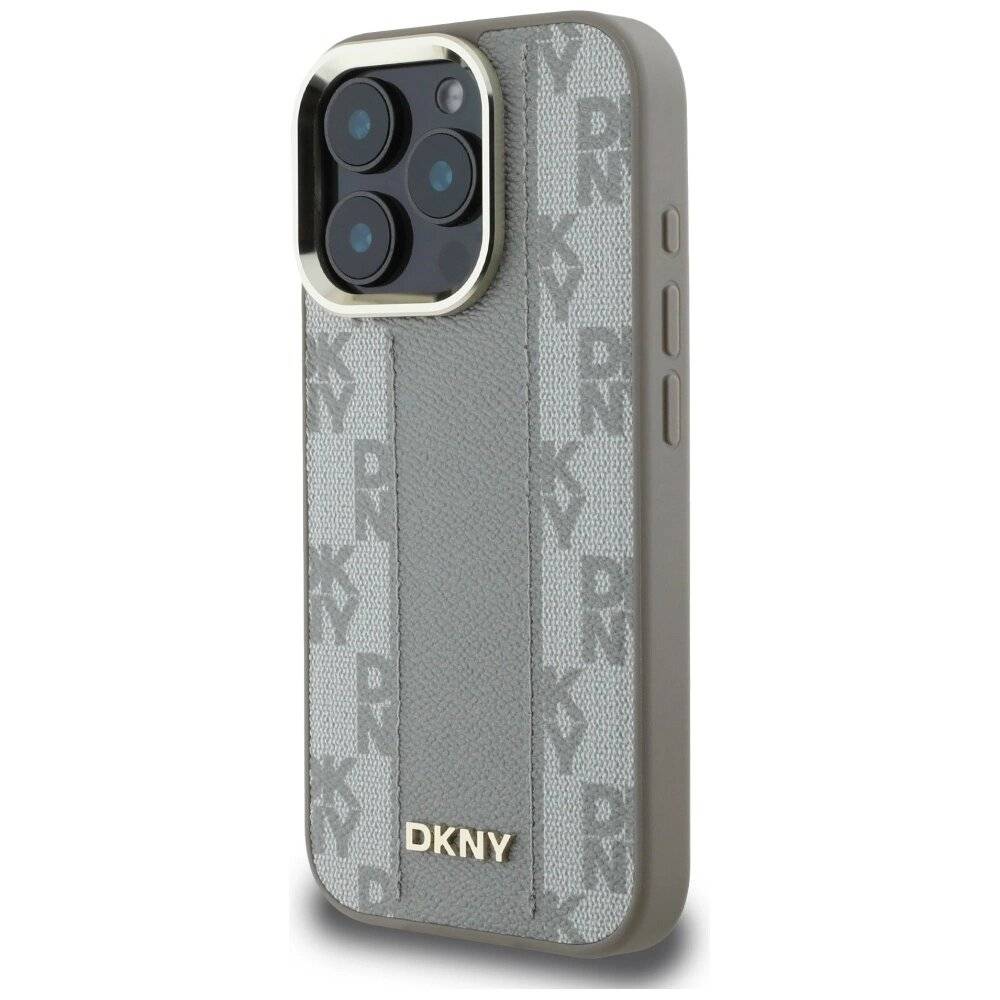 DKNY Magsafe iPhone 16 Pro Hülle Karomuster - Beige