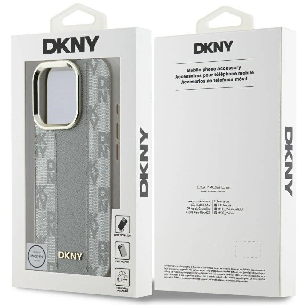 DKNY Magsafe iPhone 16 Pro Hülle Karomuster - Beige