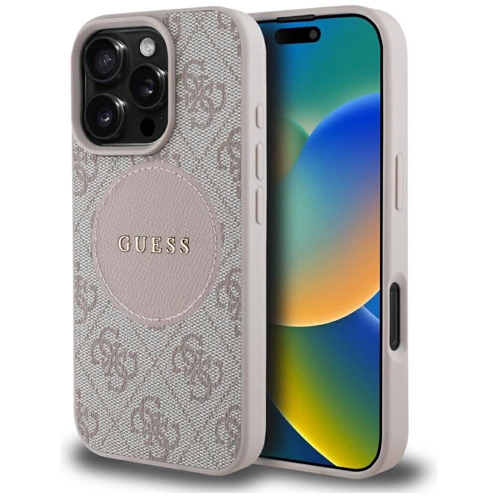 Guess 4G Circle Classic Logo MagSafe Hülle iPhone 16 Pro Max - Pink