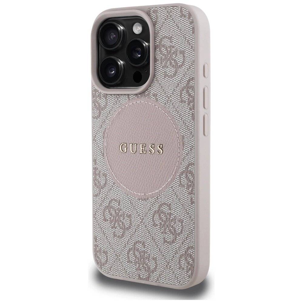 Guess 4G Circle Classic Logo MagSafe Hülle iPhone 16 Pro Max - Pink