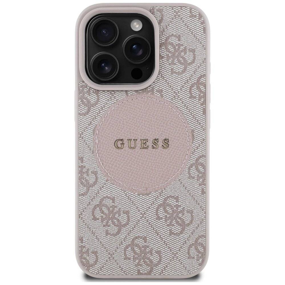 Guess 4G Circle Classic Logo MagSafe Hülle iPhone 16 Pro Max - Pink