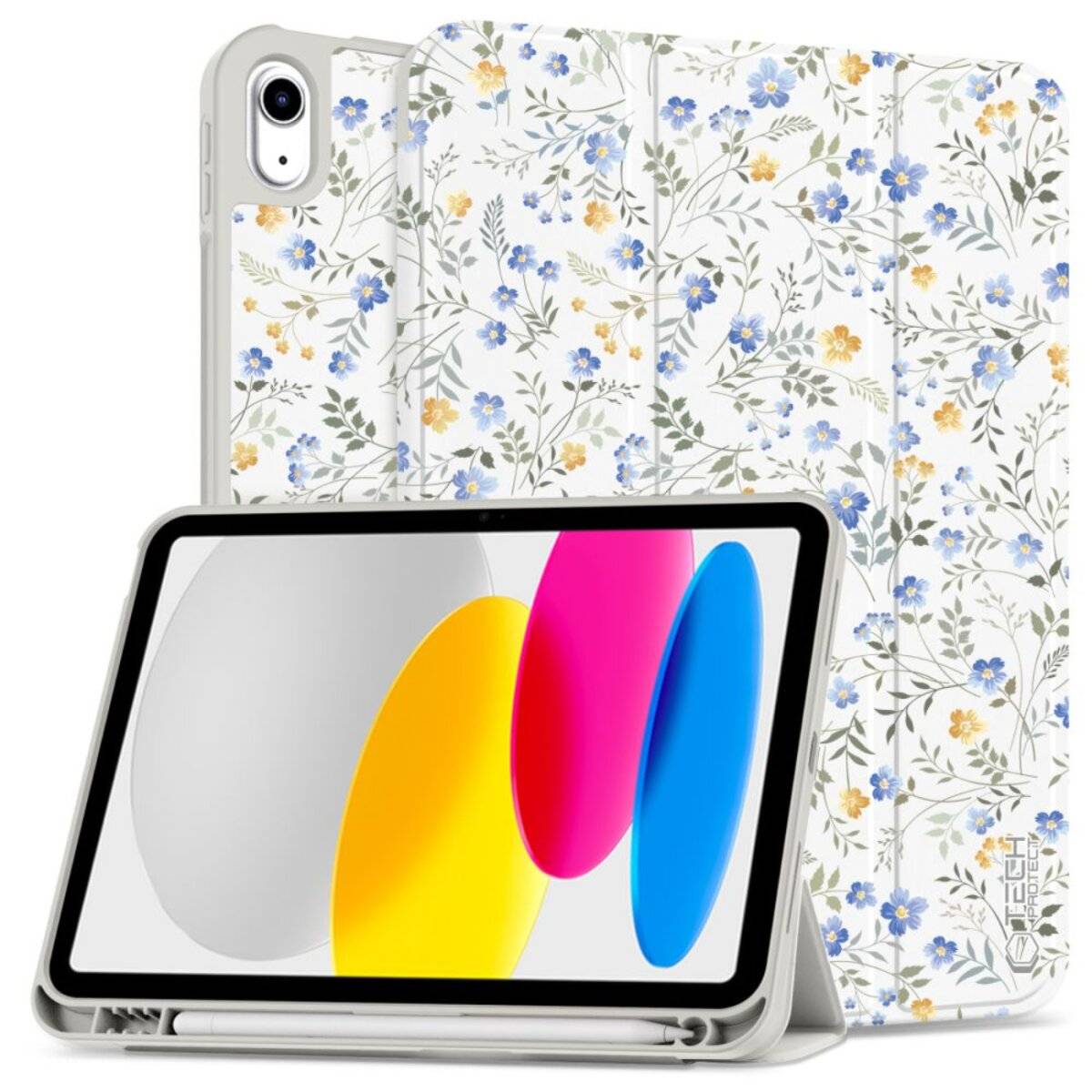 Tech-Protect SC Pen Case iPad 10,9″ 2022 10. Gen. / 11″ 2025 11. – Gänseblümchen Blättern