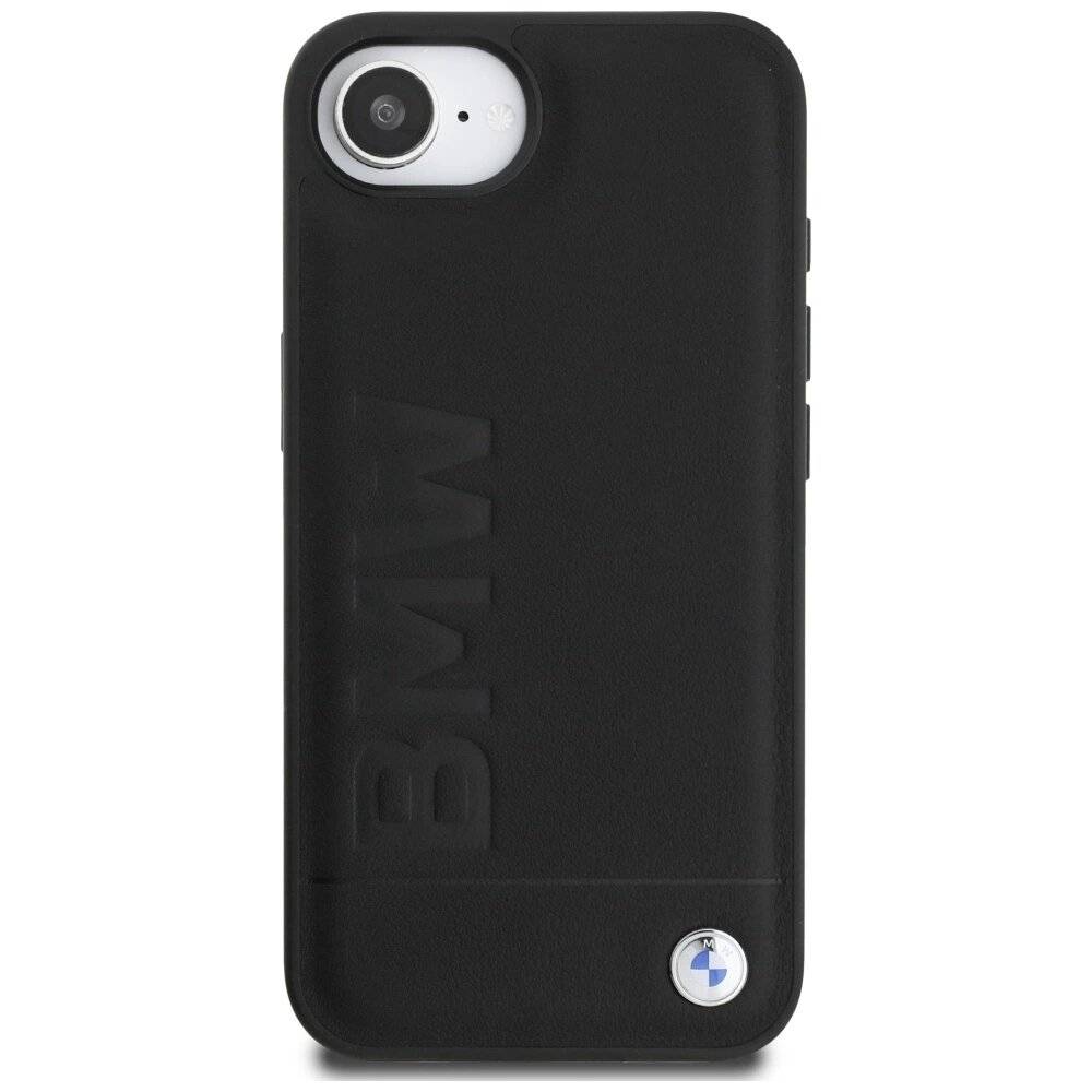 BMW Leder Hot Stamp iPhone 16e Hülle - Schwarz