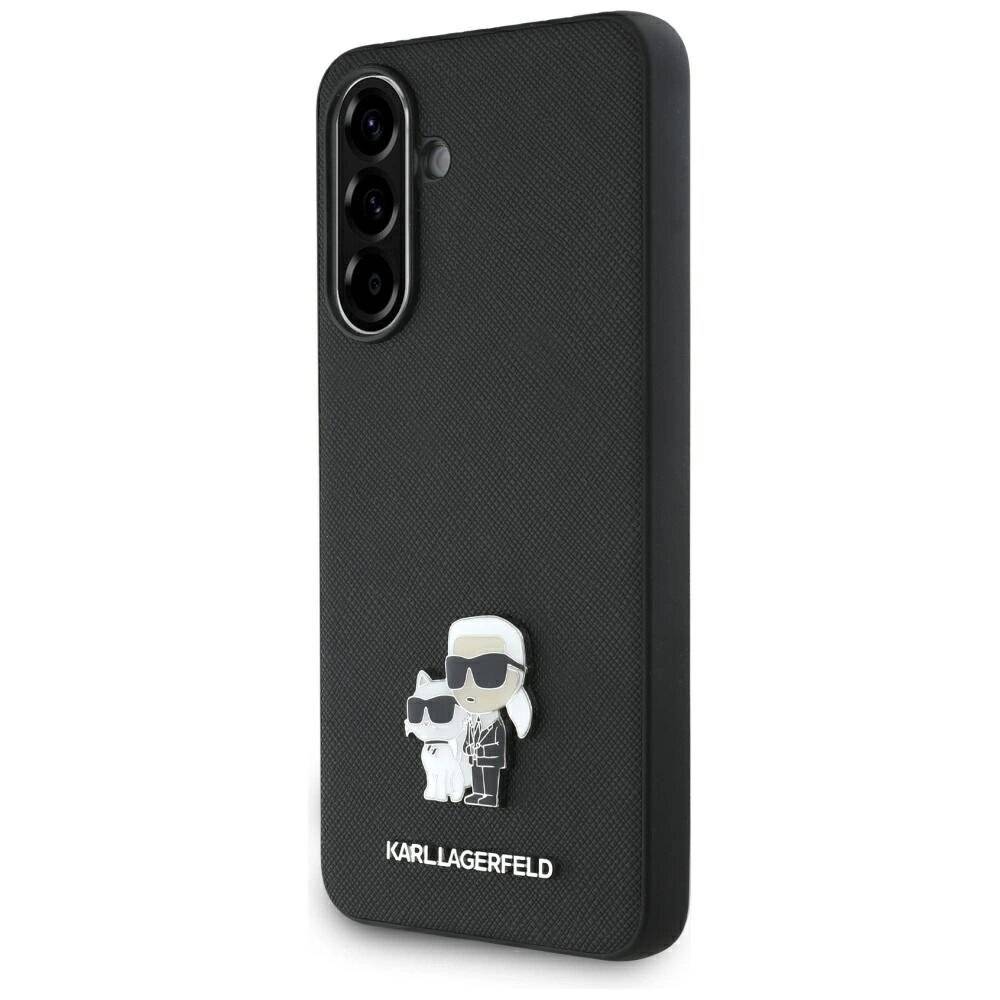 Karl Lagerfeld Saffiano-Hülle K&C-Metalllogo Samsung Galaxy A36, Schwarz