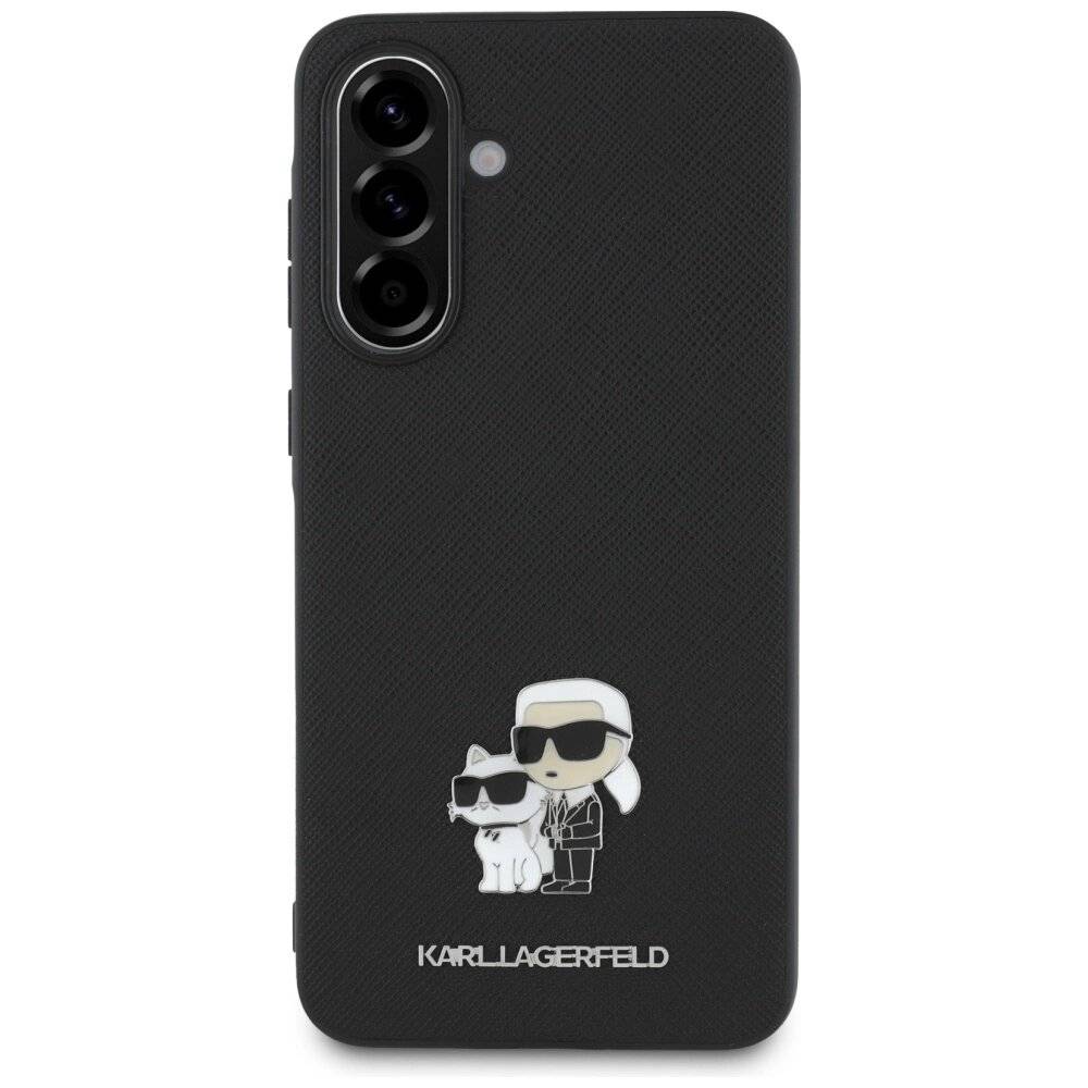 Karl Lagerfeld Saffiano-Hülle K&C-Metalllogo Samsung Galaxy A36, Schwarz