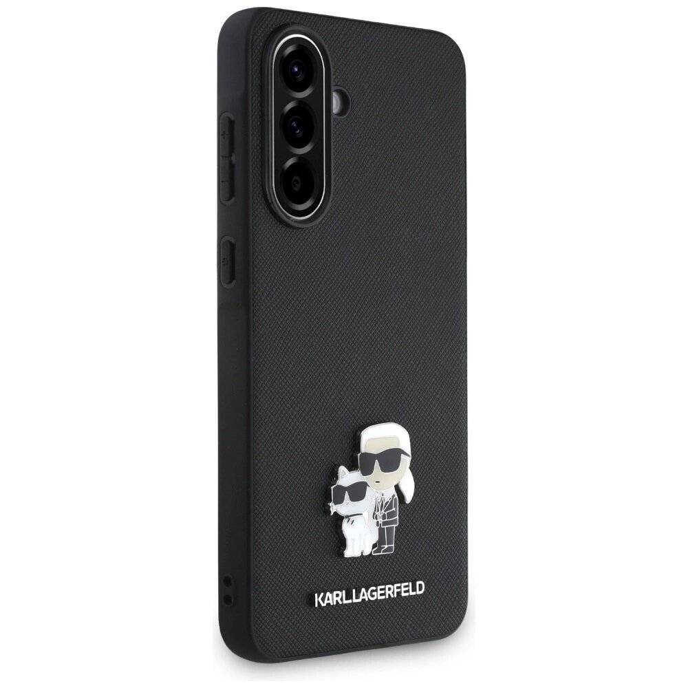 Karl Lagerfeld Saffiano-Hülle K&C-Metalllogo Samsung Galaxy A36, Schwarz
