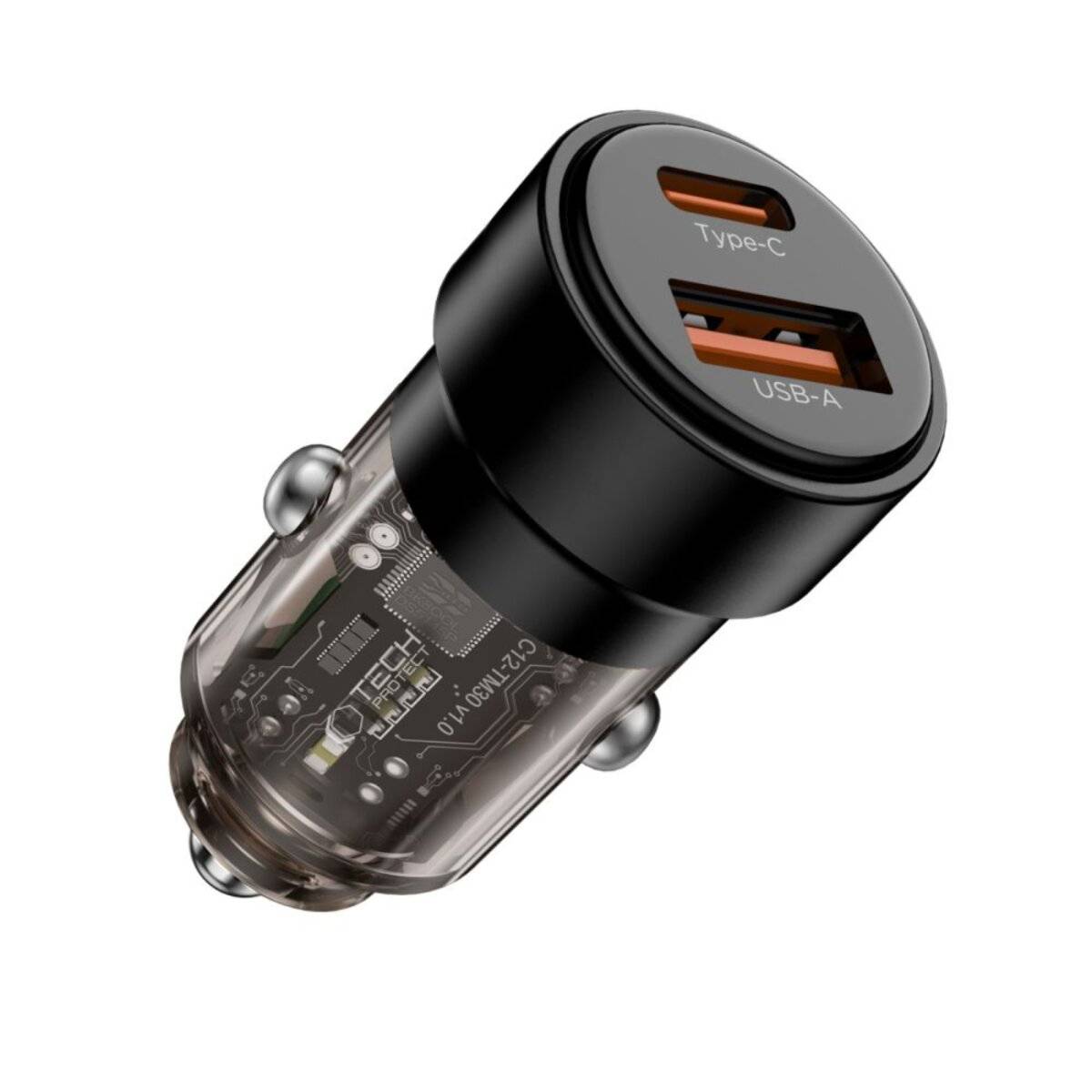 Tech-Protect CC03 2-Port PD75W Autoladegerät – Schwarz