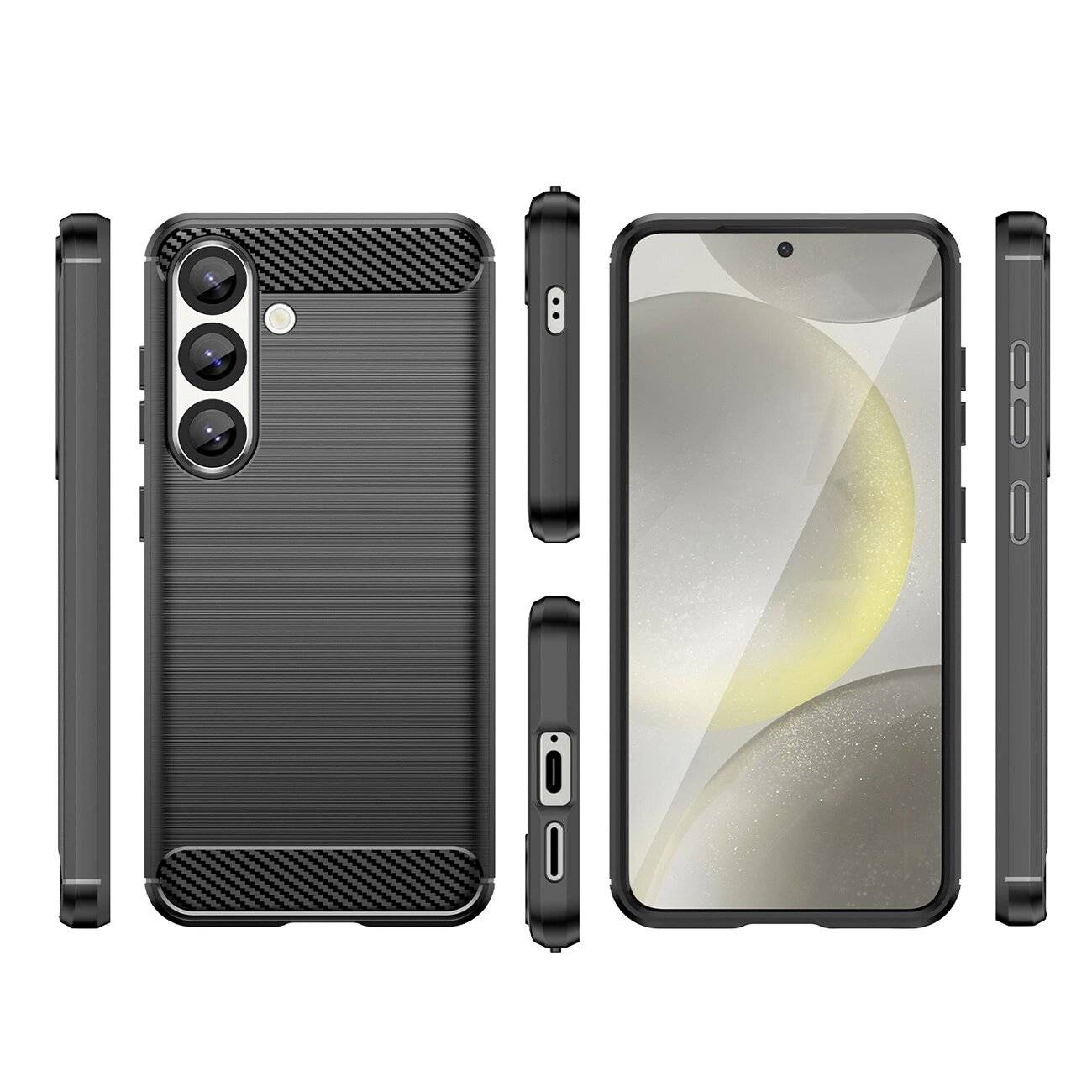 Carbon Case Flexibles Silikon Xiaomi Redmi Turbo 4 / Poco X7 Pro - Schwarz